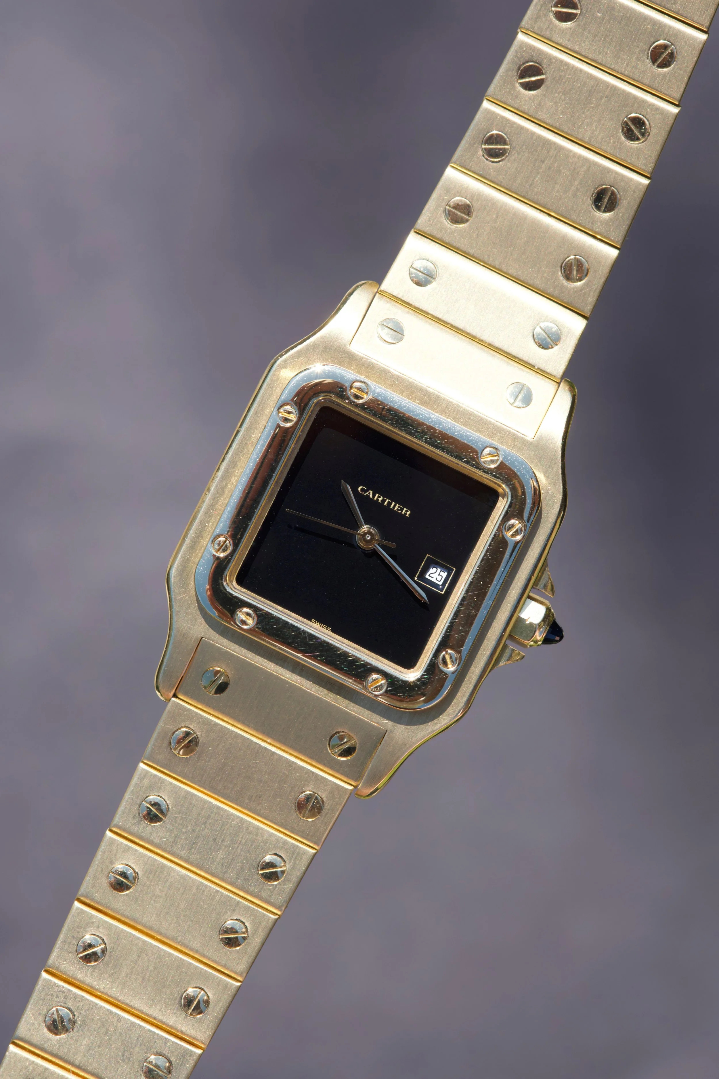 Cartier Santos Carrée Automatique 2960 Full Or Jaune 18k Cadran Noir laqué
