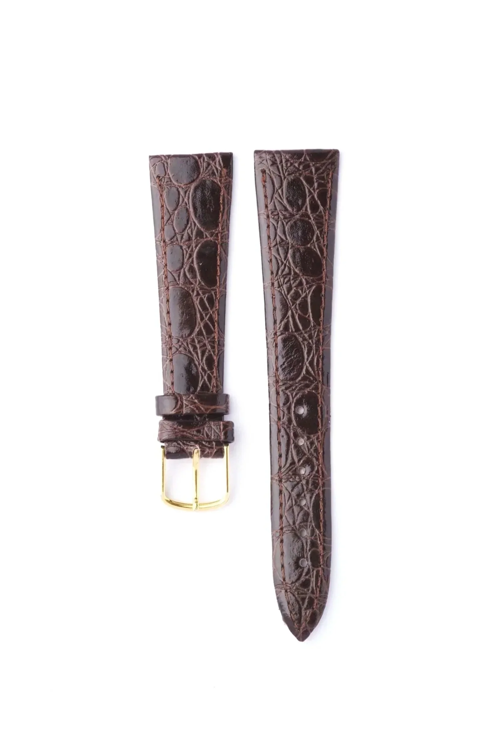 Bracelet Cuir vintage NOS marron 20mm Crocodile style