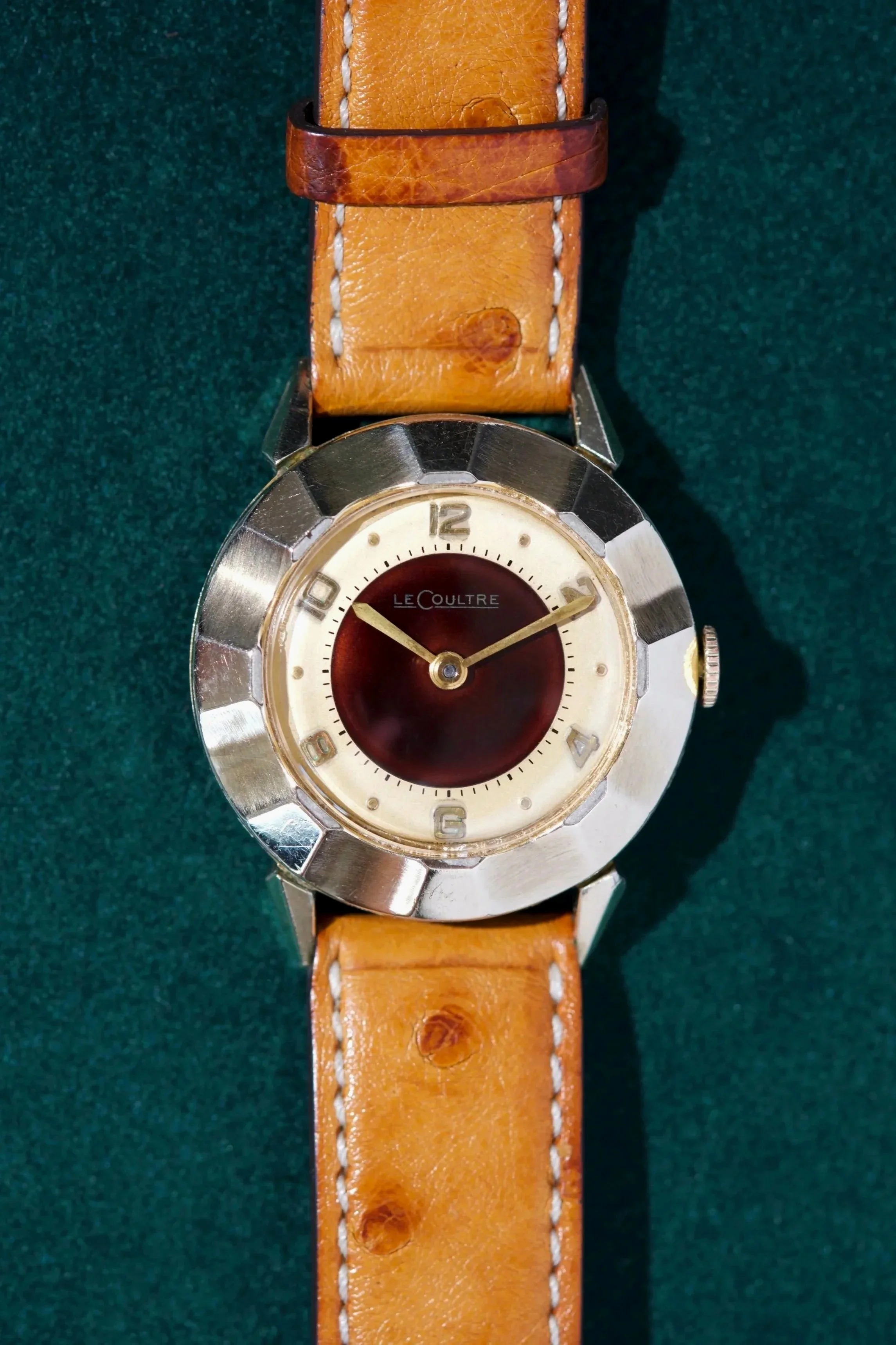 LeCoultre Disco Volante Mécanique Cadran Emaille Or Jaune 10k Plaqué 1950s