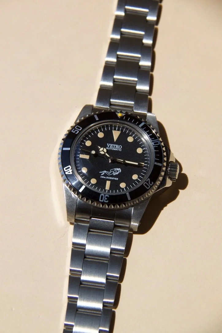 Montre vintage Vetro Submariner hommage milsub 5513 diver automatic