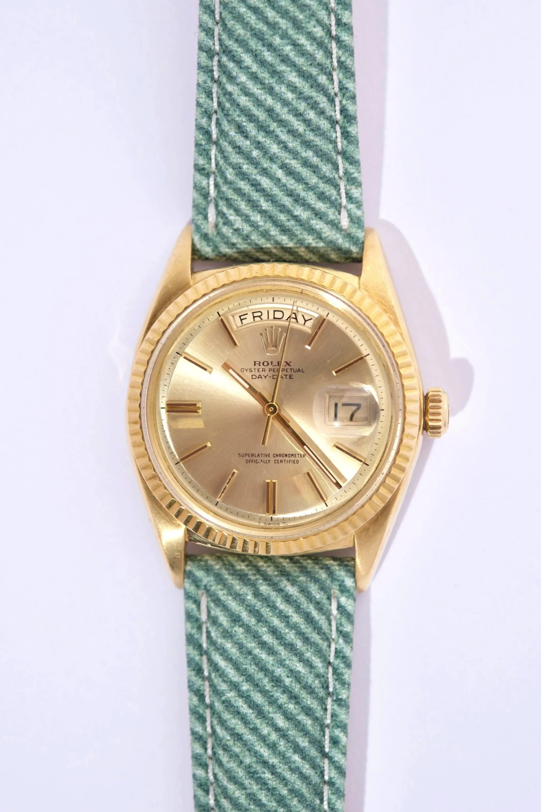 Rolex Day-Date 18038 Or Jaune 18K  Vintage 36mm Cadran Champagne