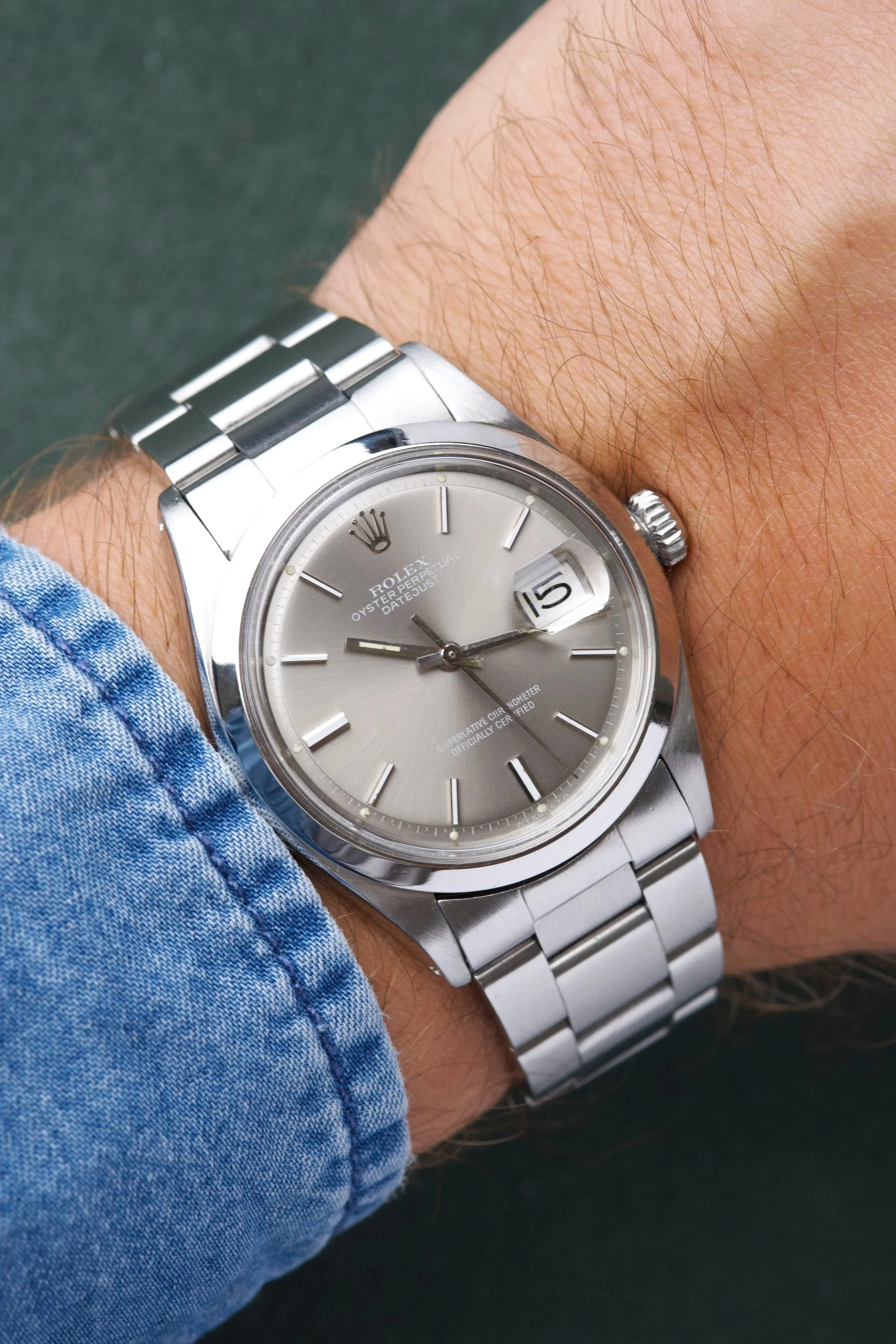 Rolex Datejust 36 réf.1600 Cadran Gris Soleillé Acier Automatique 1975