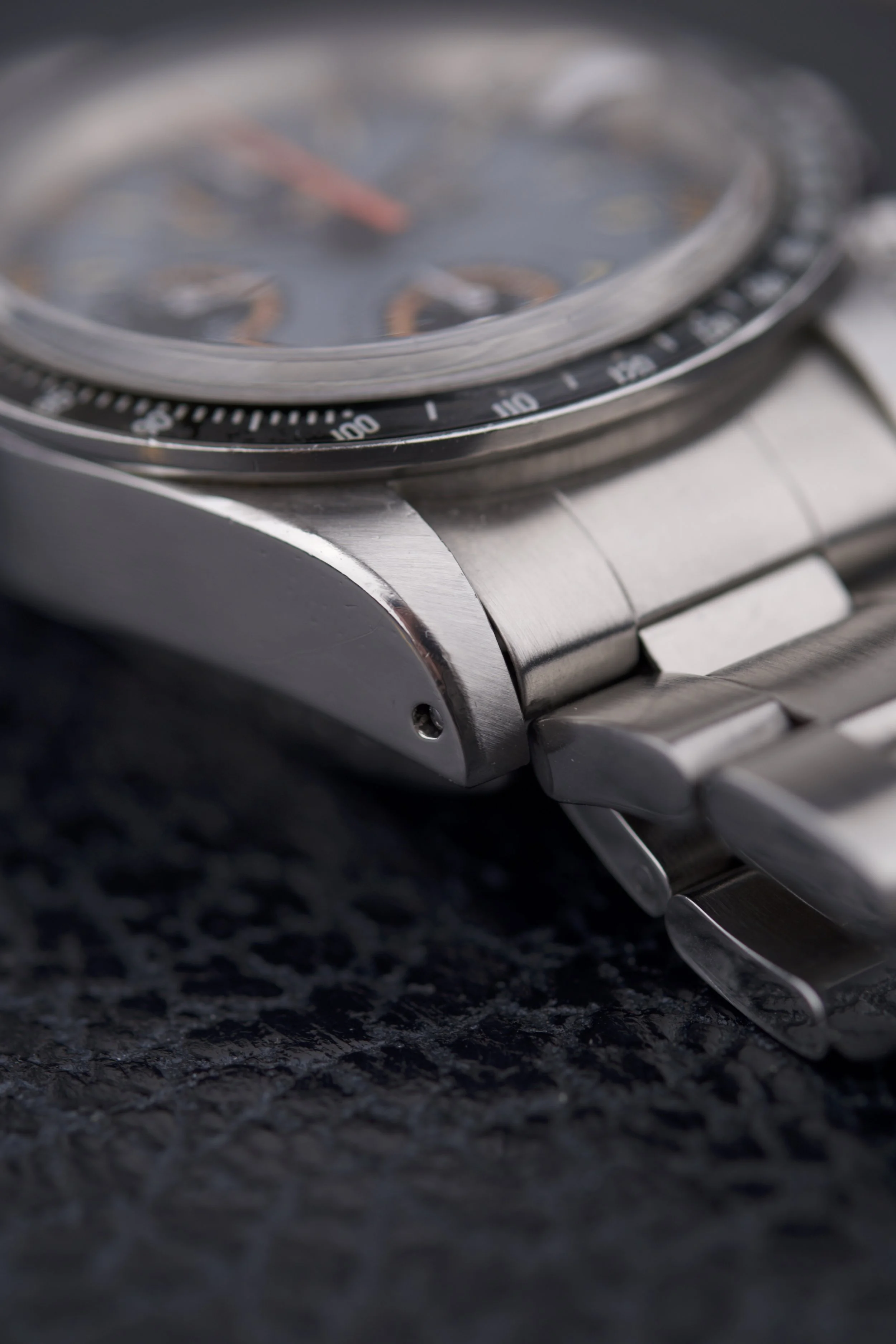 Tudor Big Block 94200 chronographe vintage suisse cadran noir boîtier acier bracelet Oyster