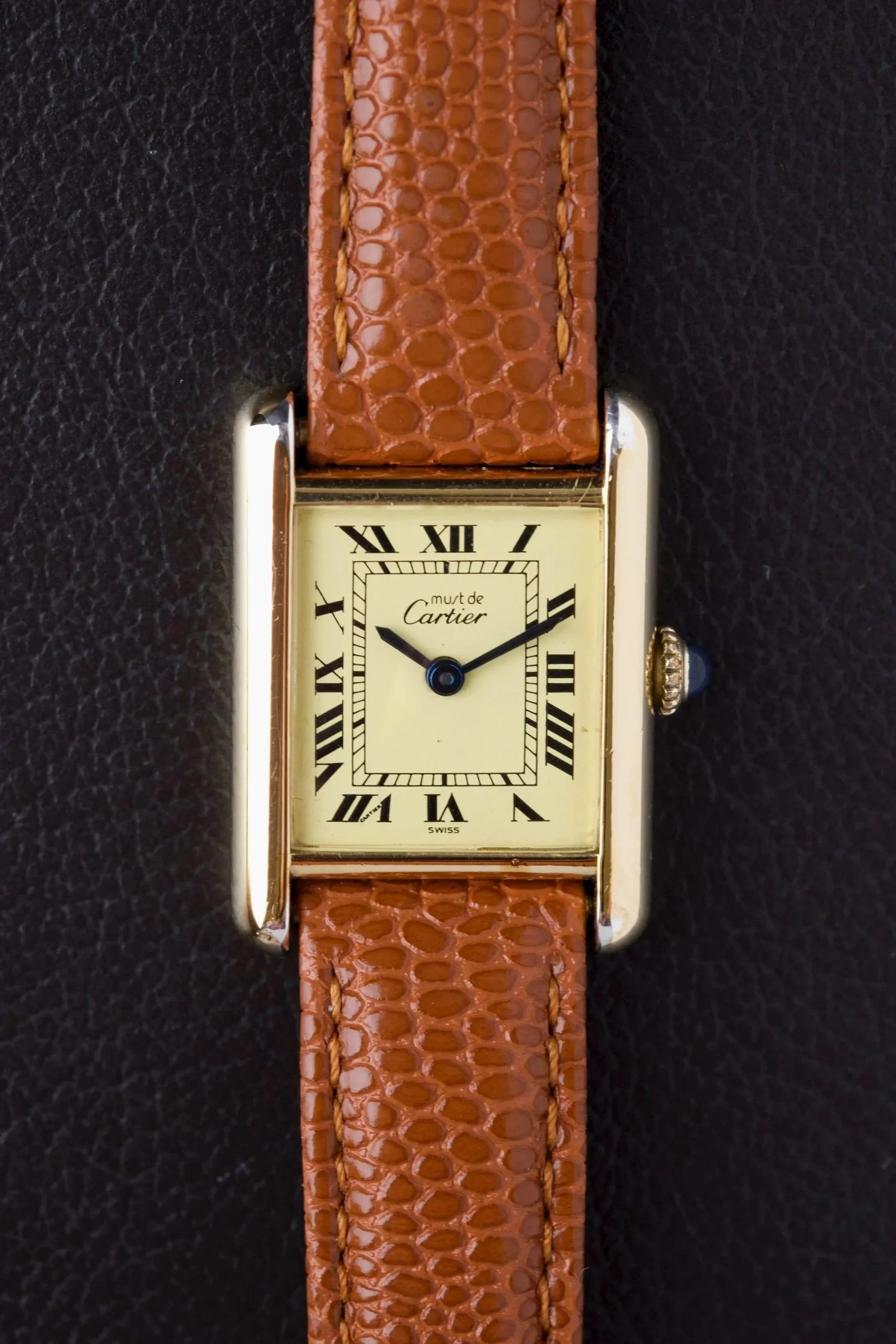 Cartier Tank Vermeil Mécanique Vintage en Argent 925 Plaqué Or