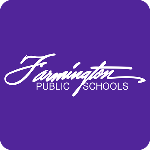 Farmington Public Schools logo on a purple background