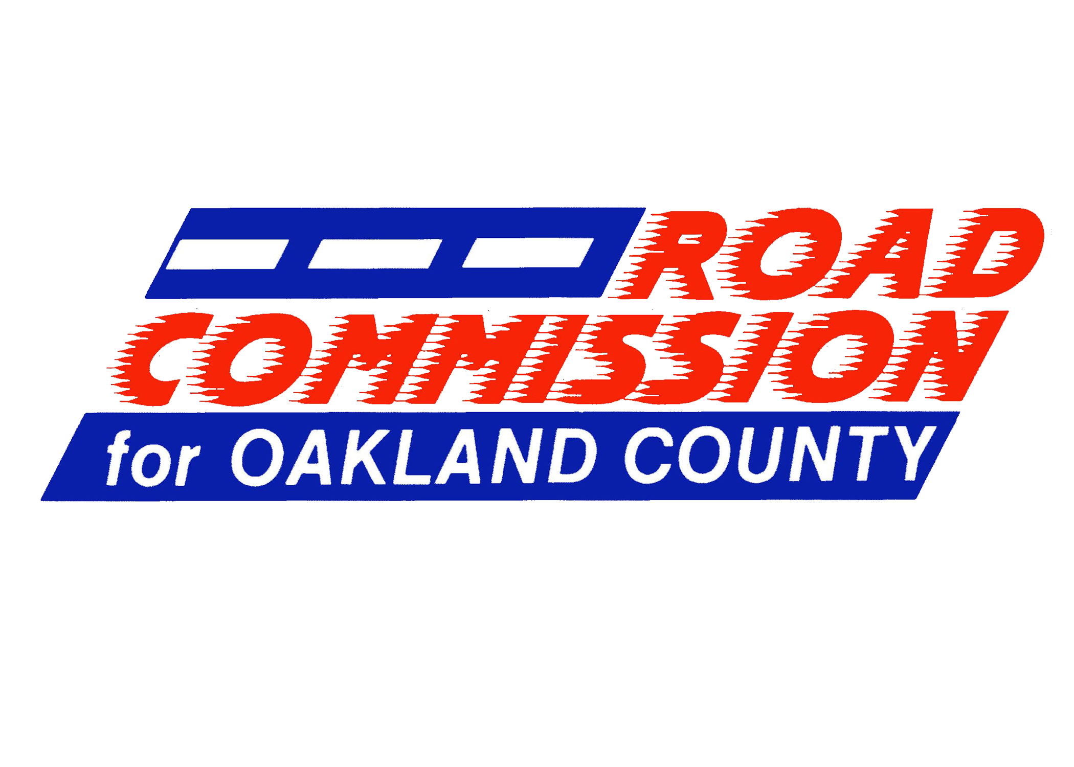 Logo of the Road Commission for Oakland County with red and blue colors.