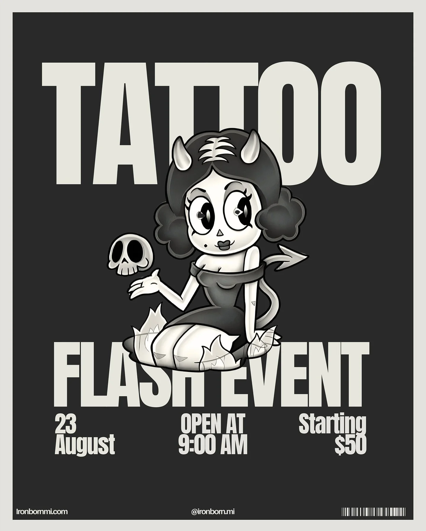 ⚡ Flash Tattoo Event &ndash; One Day Only ⚡

📍 Ironborn Tattoo Studio &ndash; 22270 Garrison St, Dearborn, MI
🗓️ Saturday, August 23 &bull; 9:00 AM &ndash; ~7:00 PM
🎨 Featuring 6 resident artists + 3 special guest artists from Oklahoma
💰 Flash de
