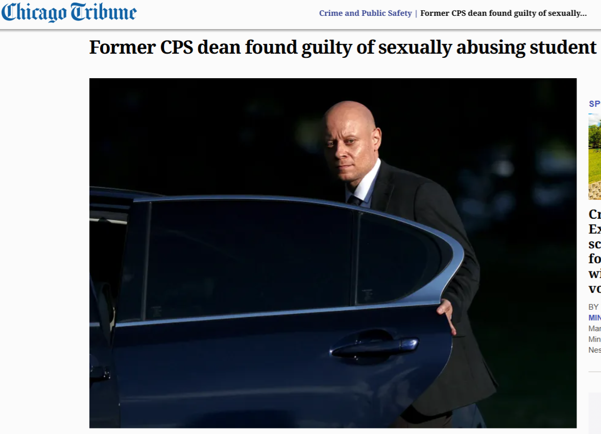 July 2, 2025: CPS dean Brian Crowder was convicted of sexually abusing a former student. CPS SAU also conducted extensive investigation into Crowder's conduct, along with allegations against several other staff members at the same school. 