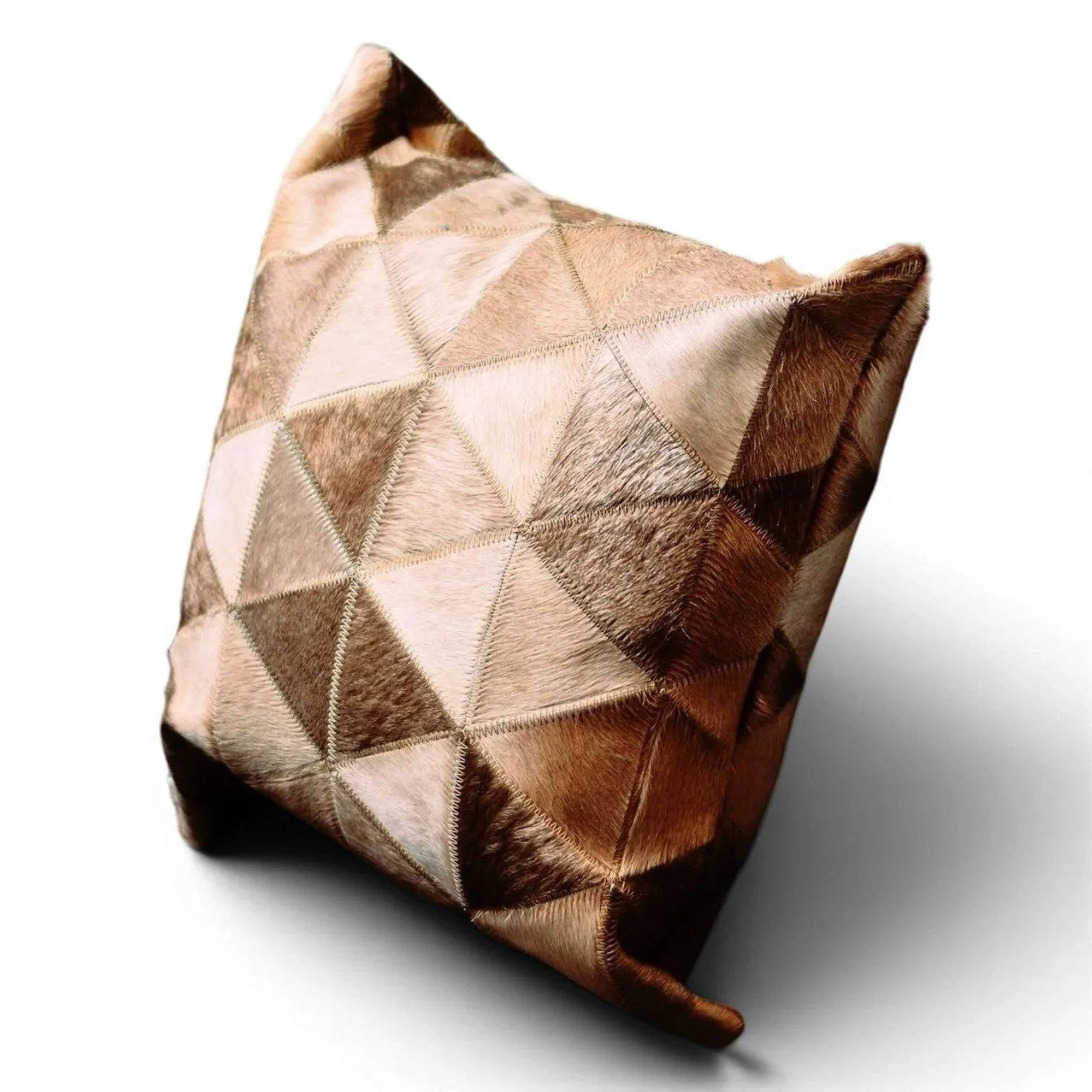 Tombstone Pillow | Handmade Brazilian Cowhide & Leather Western Throw Pillow Style 4