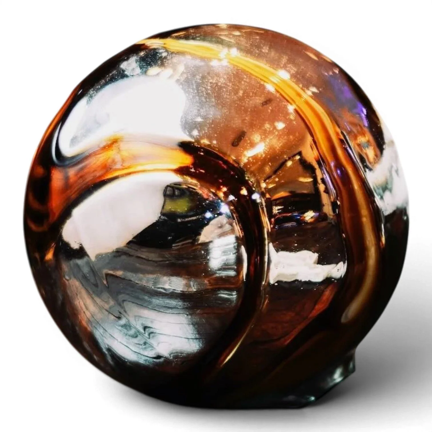 Handblown Glass Sphere 8 Inch | Handmade Mexican Glass Décor