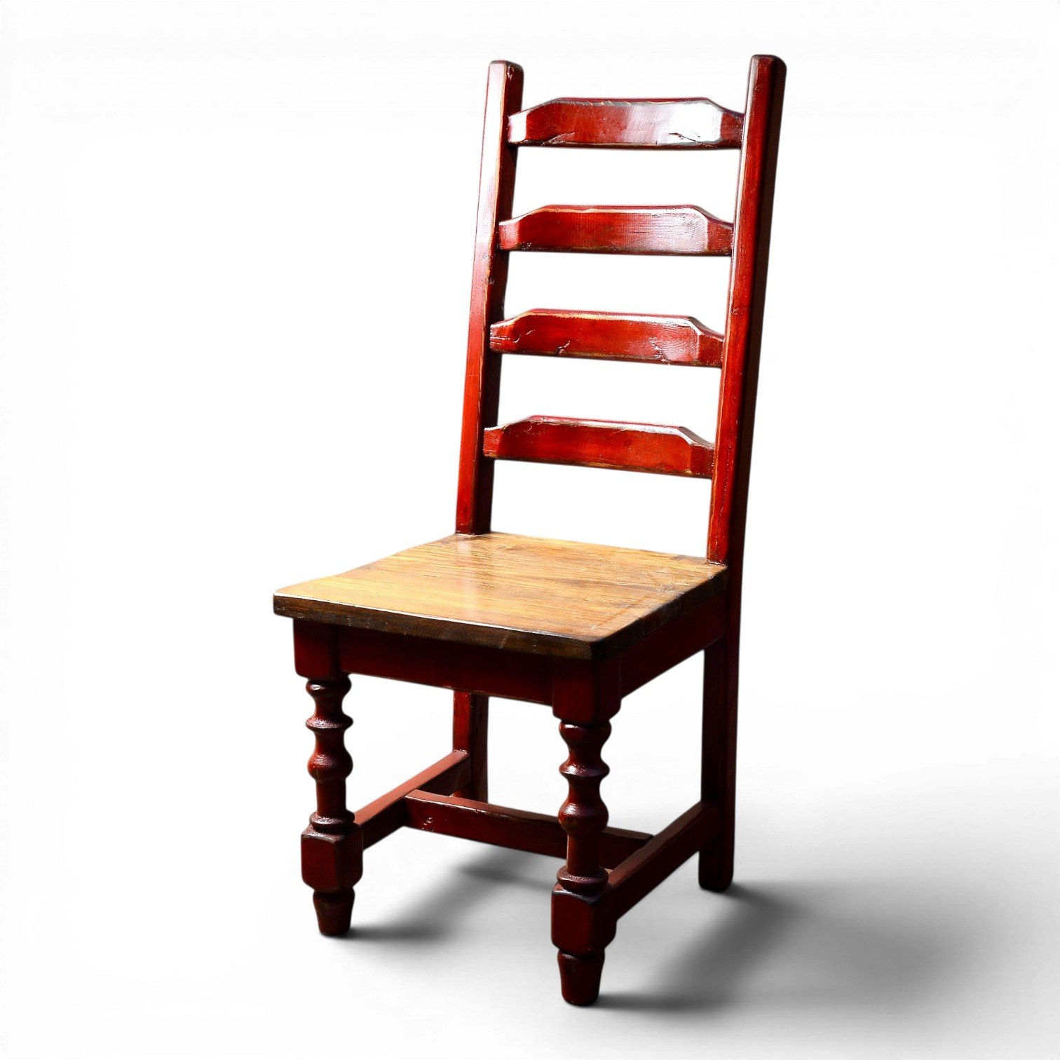 Silla Mezquital handcrafted Mexican reclaimed wood dining chair with rustic ladder back design
