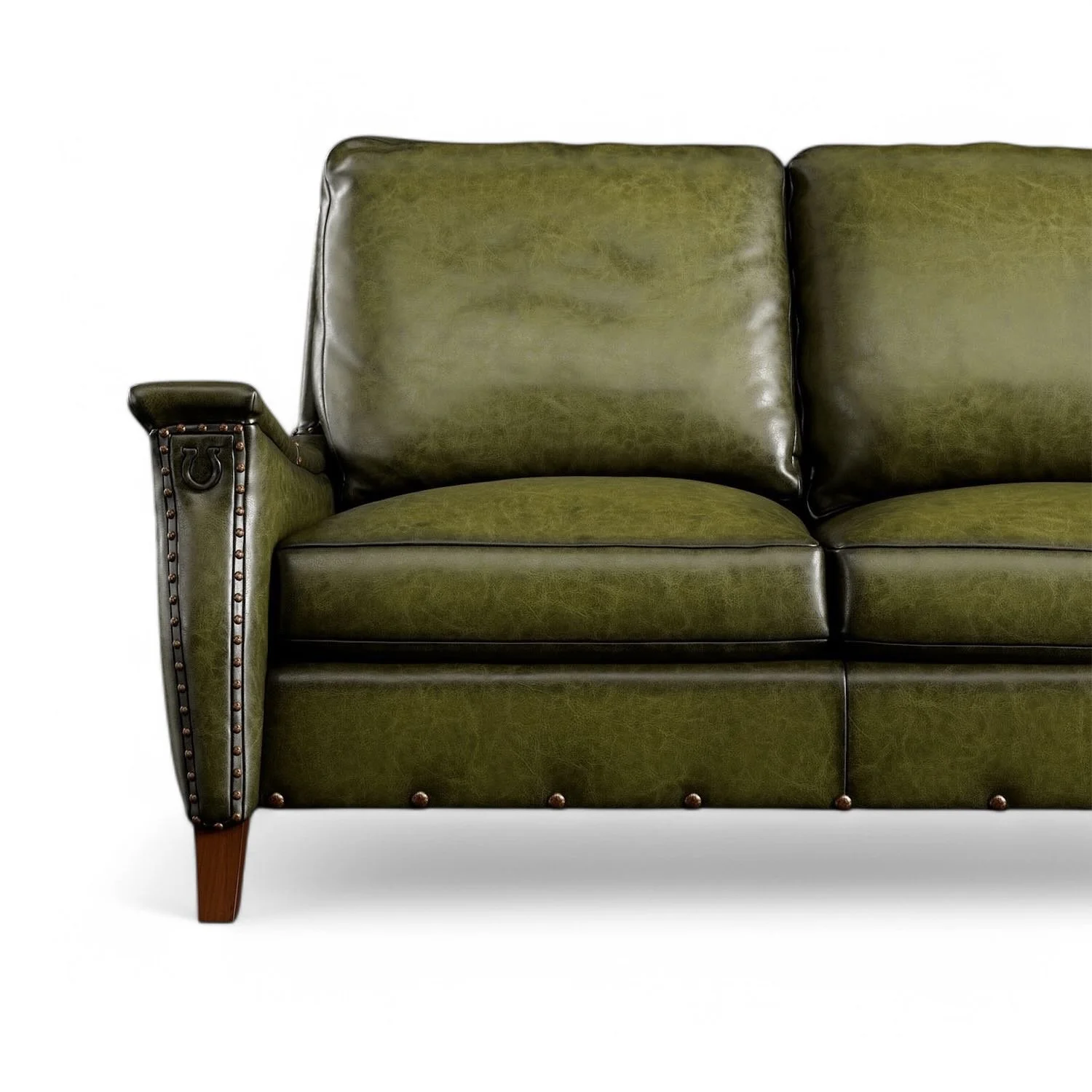 Corvallis Leather Sofa - Olive