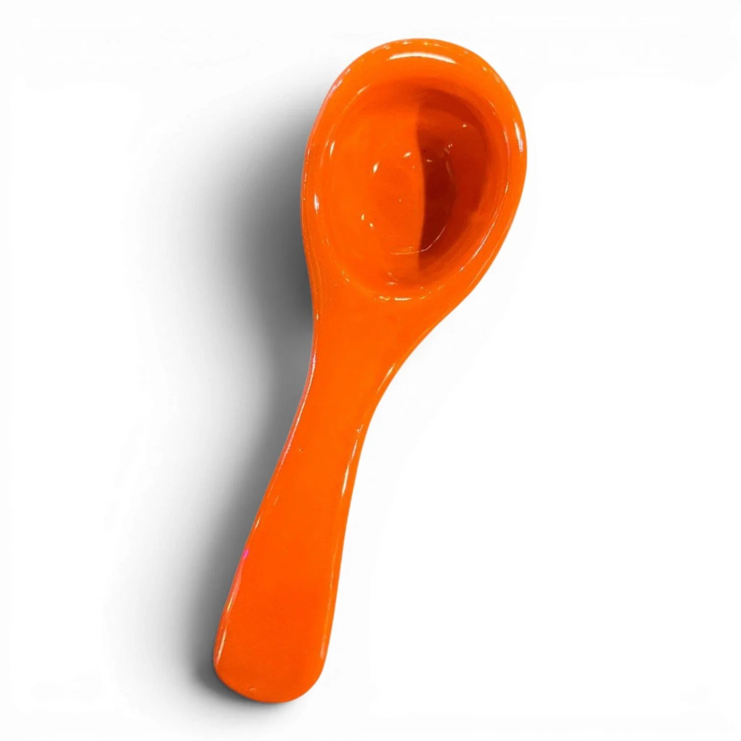 Handmade Mexican Talavera ceramic salsa spoon with colorful hand-painted finish