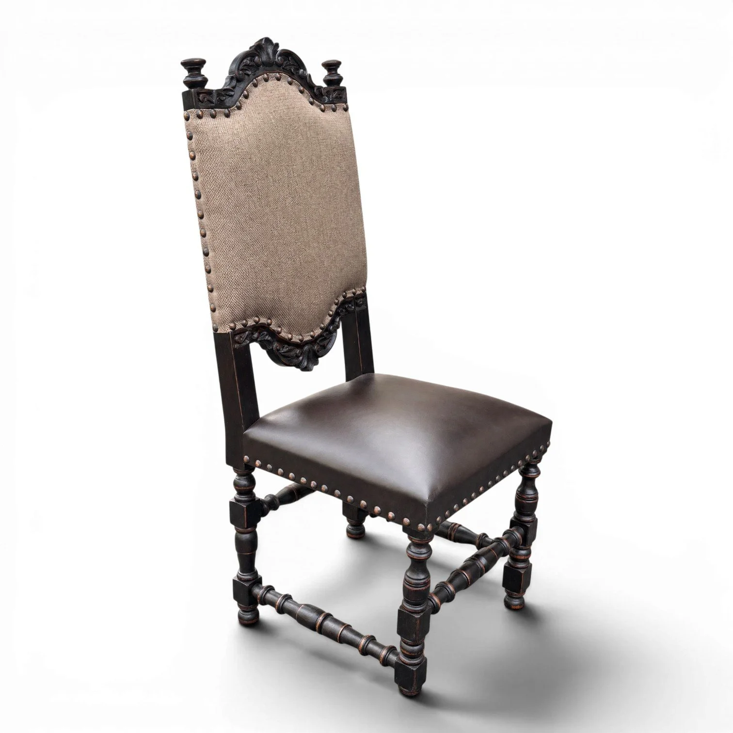 Boca del Rio Dining Chair | Handmade Fabric & Leather Dining Chair