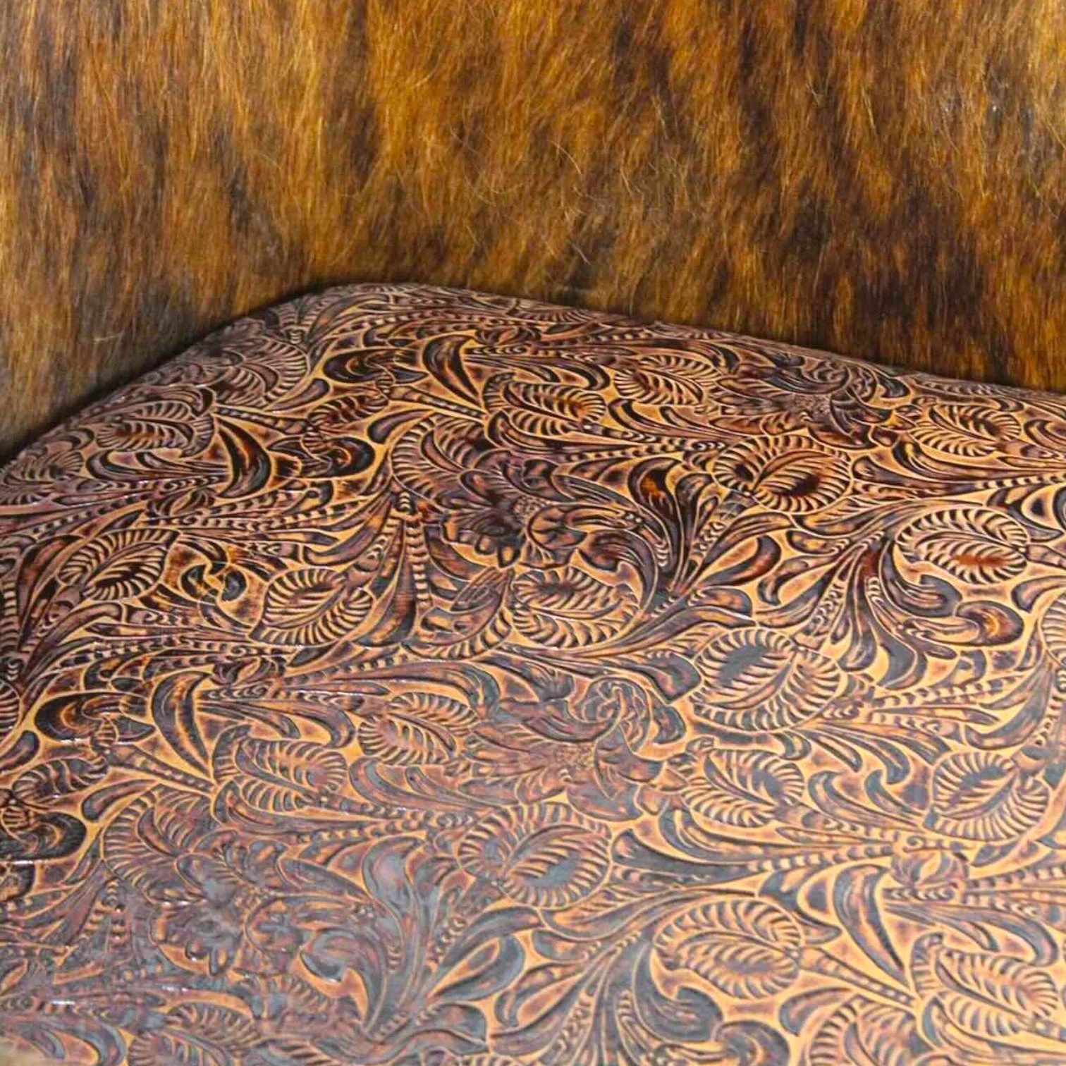 Handmade Mexican reclaimed wood barrel chair with premium leather upholstery