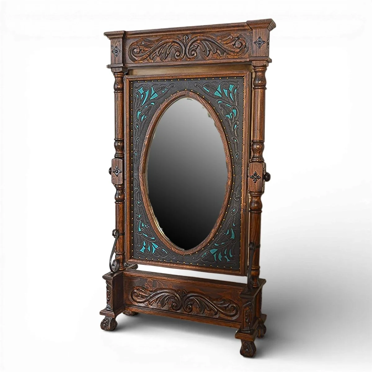 Cimarron Tooled Leather Hall Tree.jpg