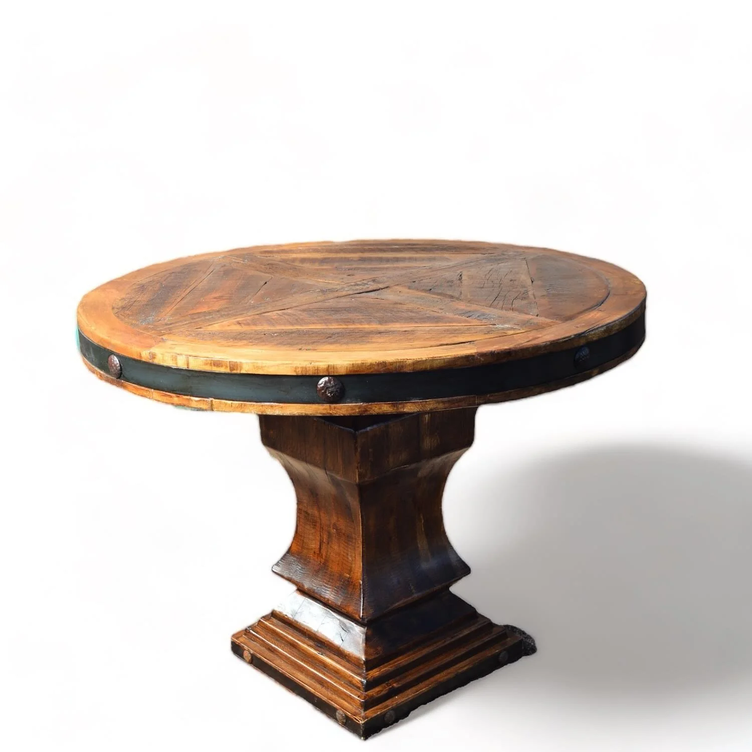 Hacienda Rústica Redonda Bar Table | Handmade Mexican Reclaimed Wood Bar Table
