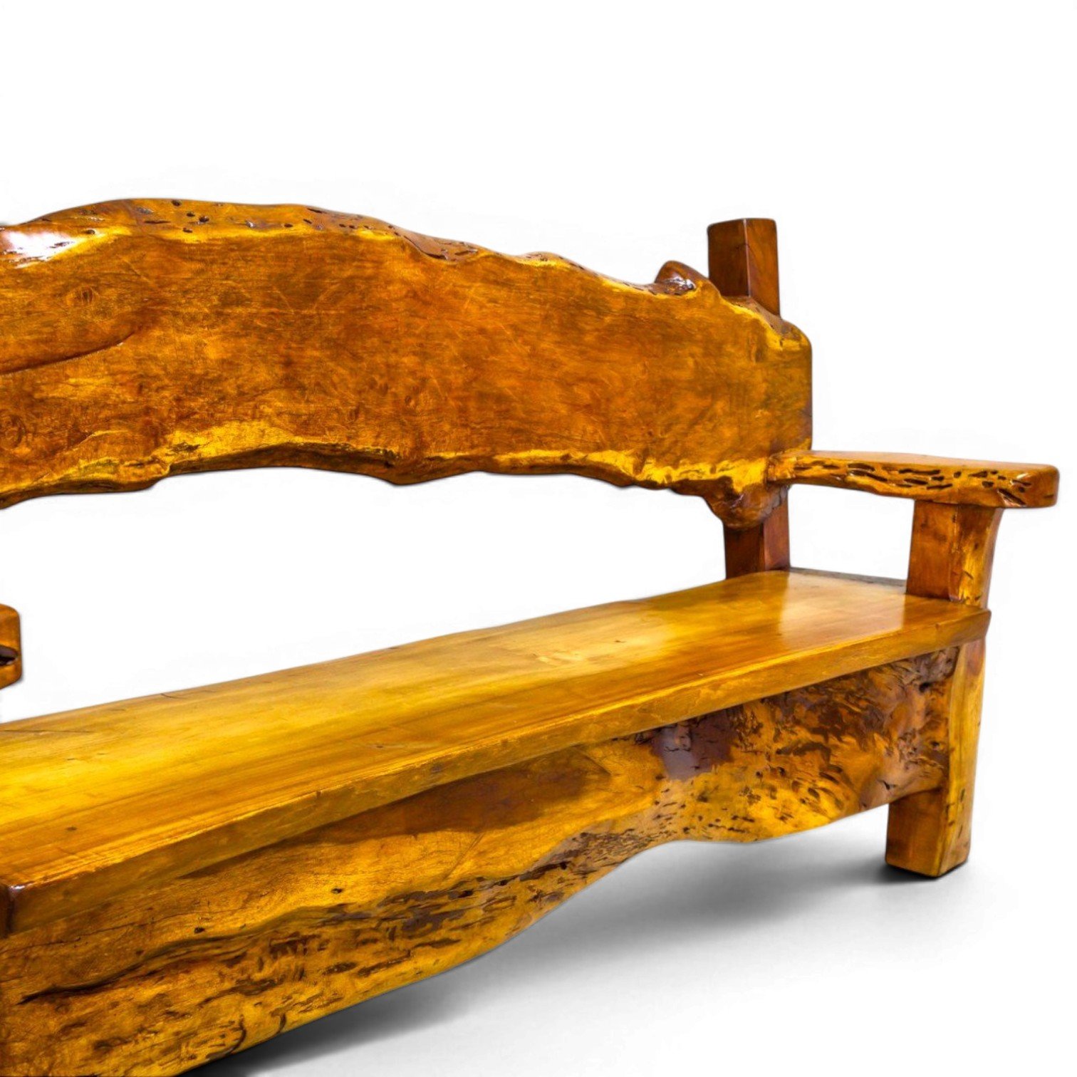 Handmade Mexican aged mesquite wood Cortez bench