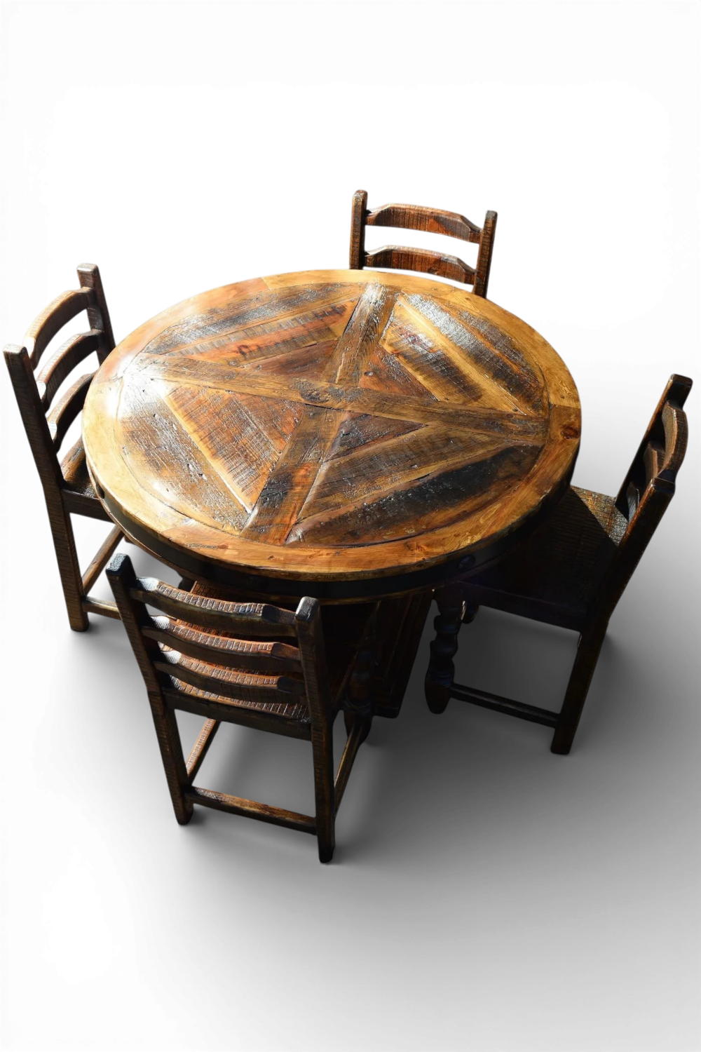 Shop a handmade round bar table from Mexico. Reclaimed wood design in counter or bar height for rustic kitchens and entertaining spaces.