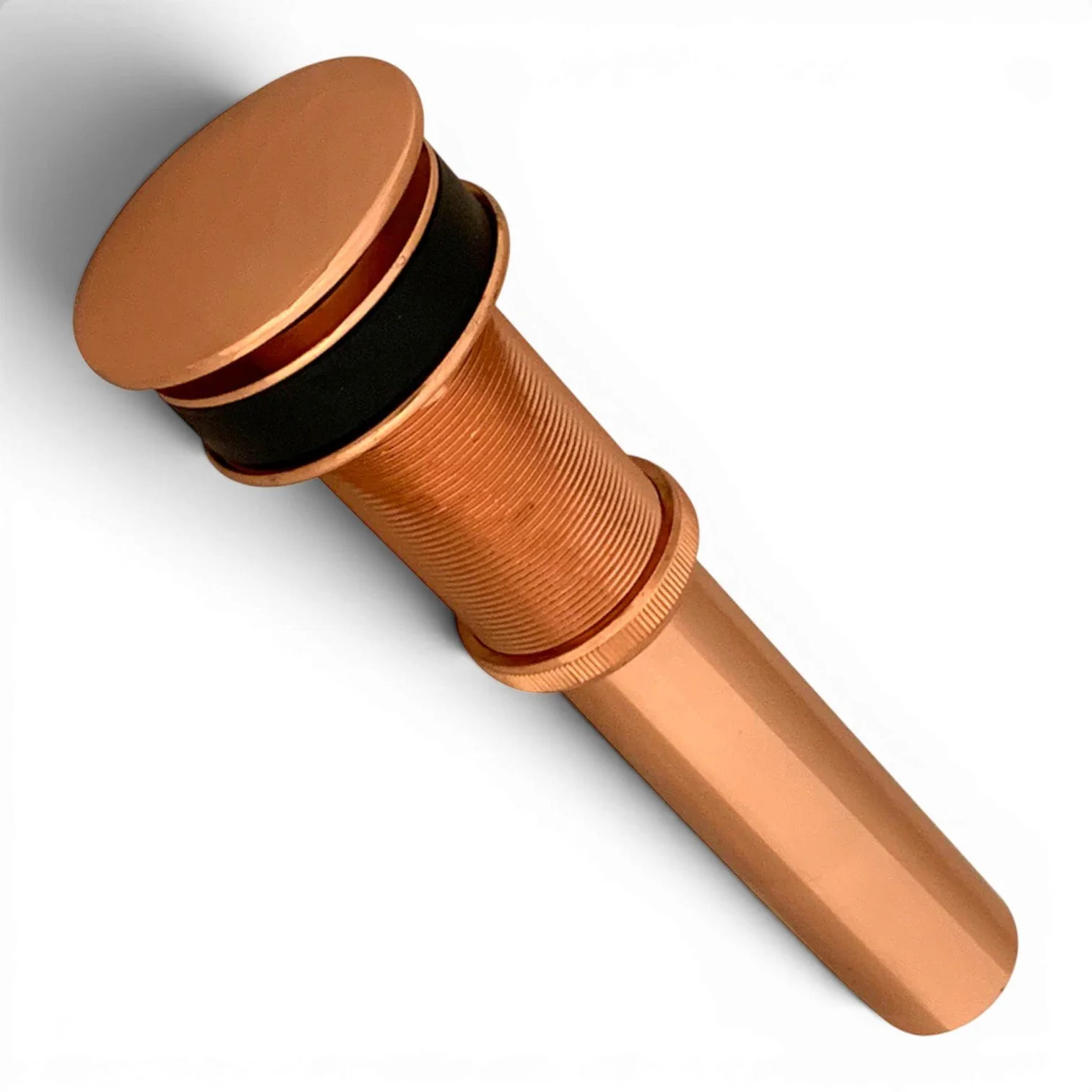 1.5-inch polished brass non-overflow pop-up bathroom sink drain made of solid brass for vessel sinks.