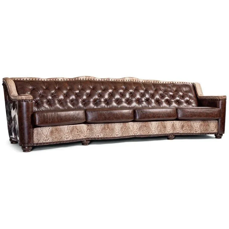 Sheridan Western Tufted Leather Sofa