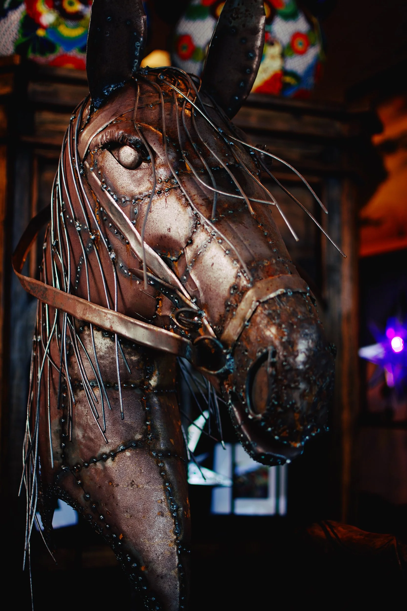 Metal horse from Mexico.