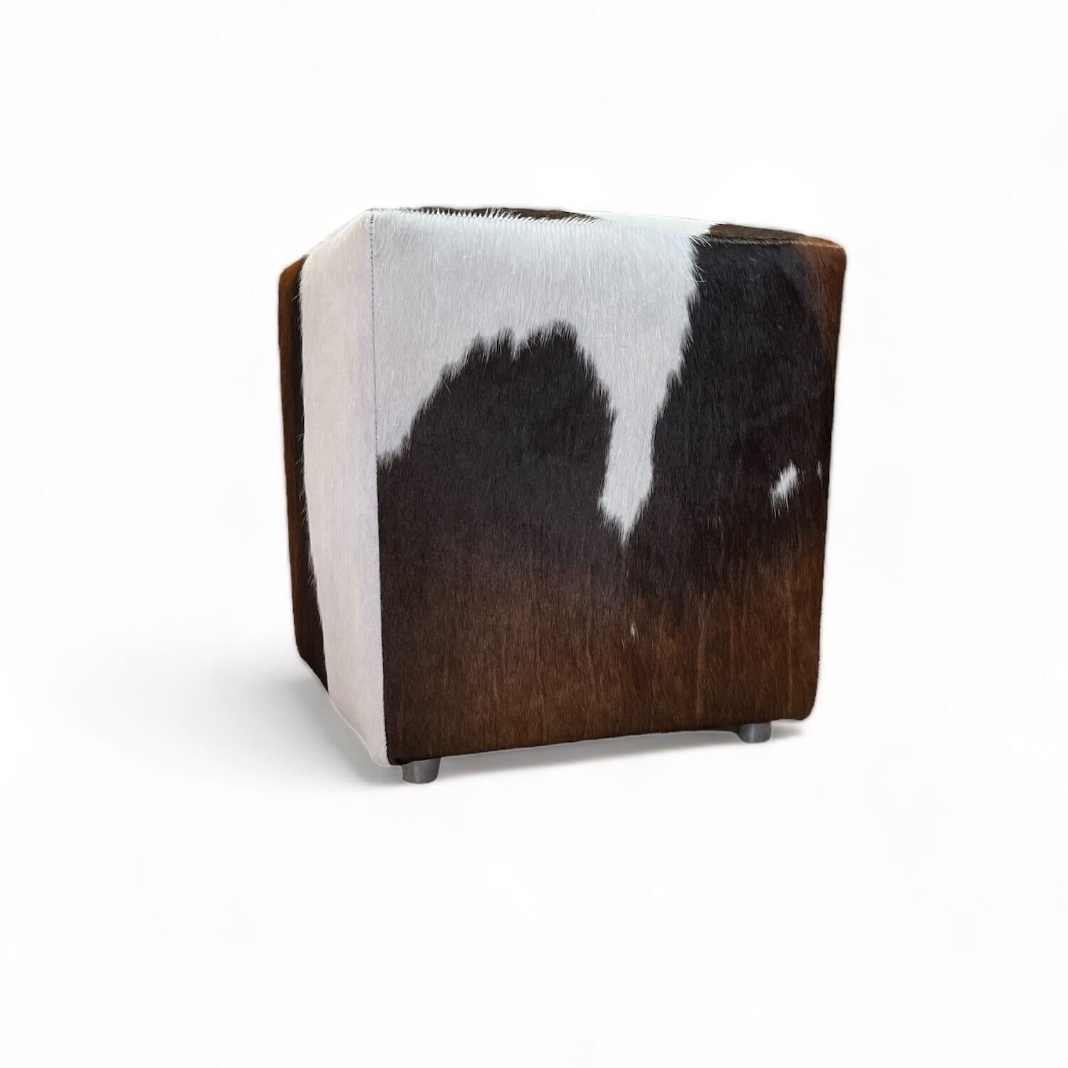 Tri Color Cowhide Ottoman