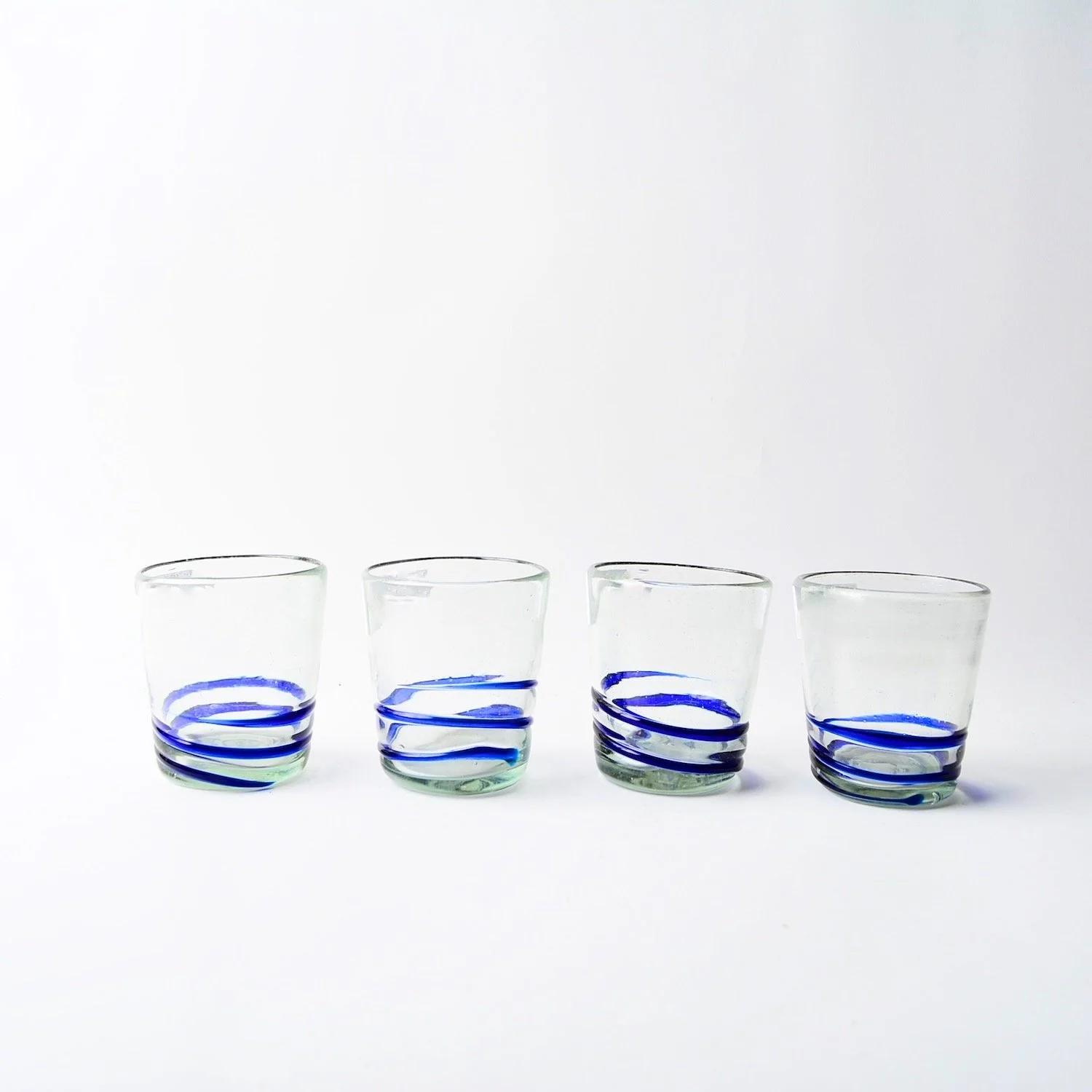 Cobalt Serpentine Glass 4 Set