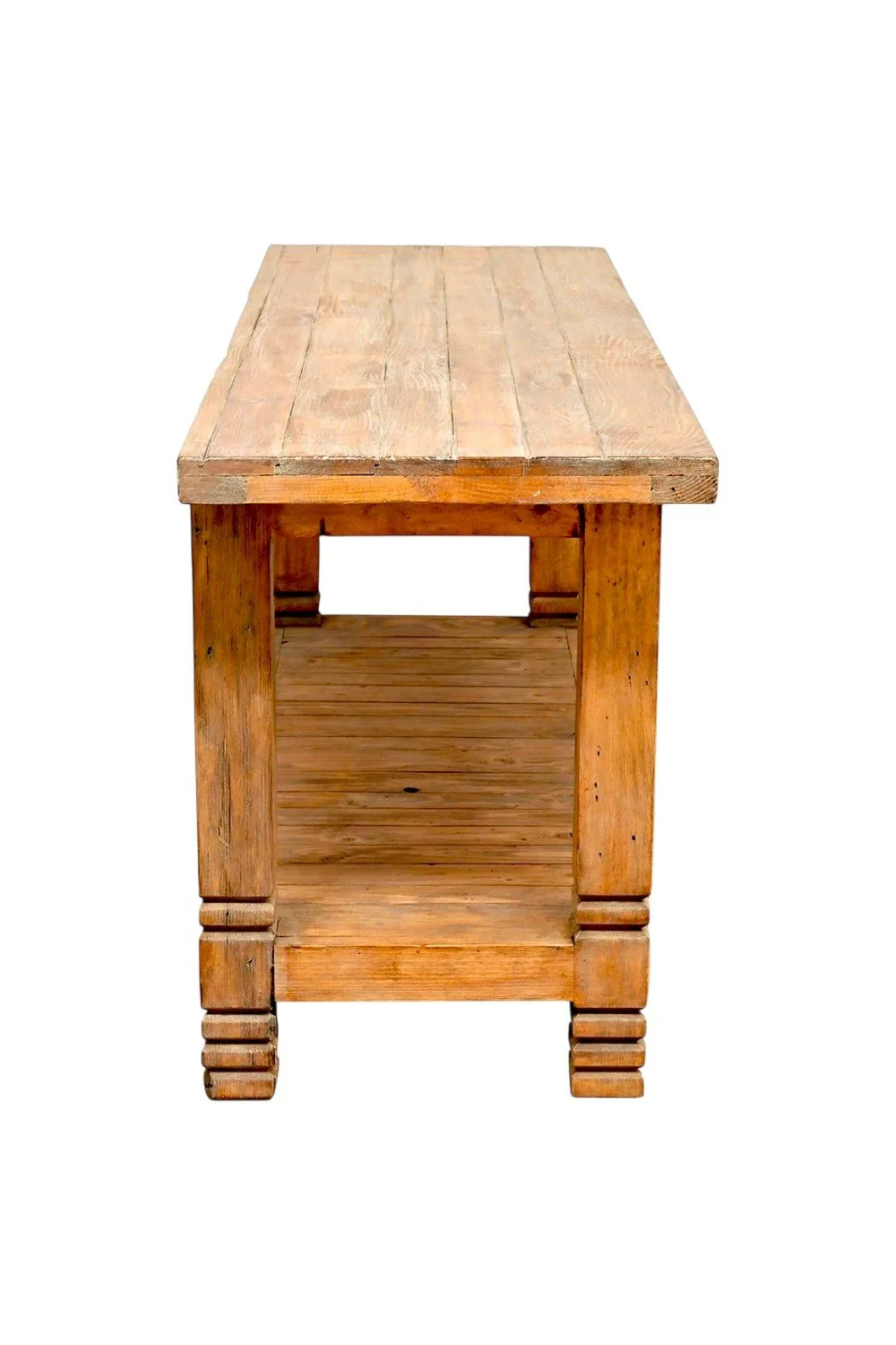 Texas Carved Console Table – Handmade Mexican Floral Wood Console