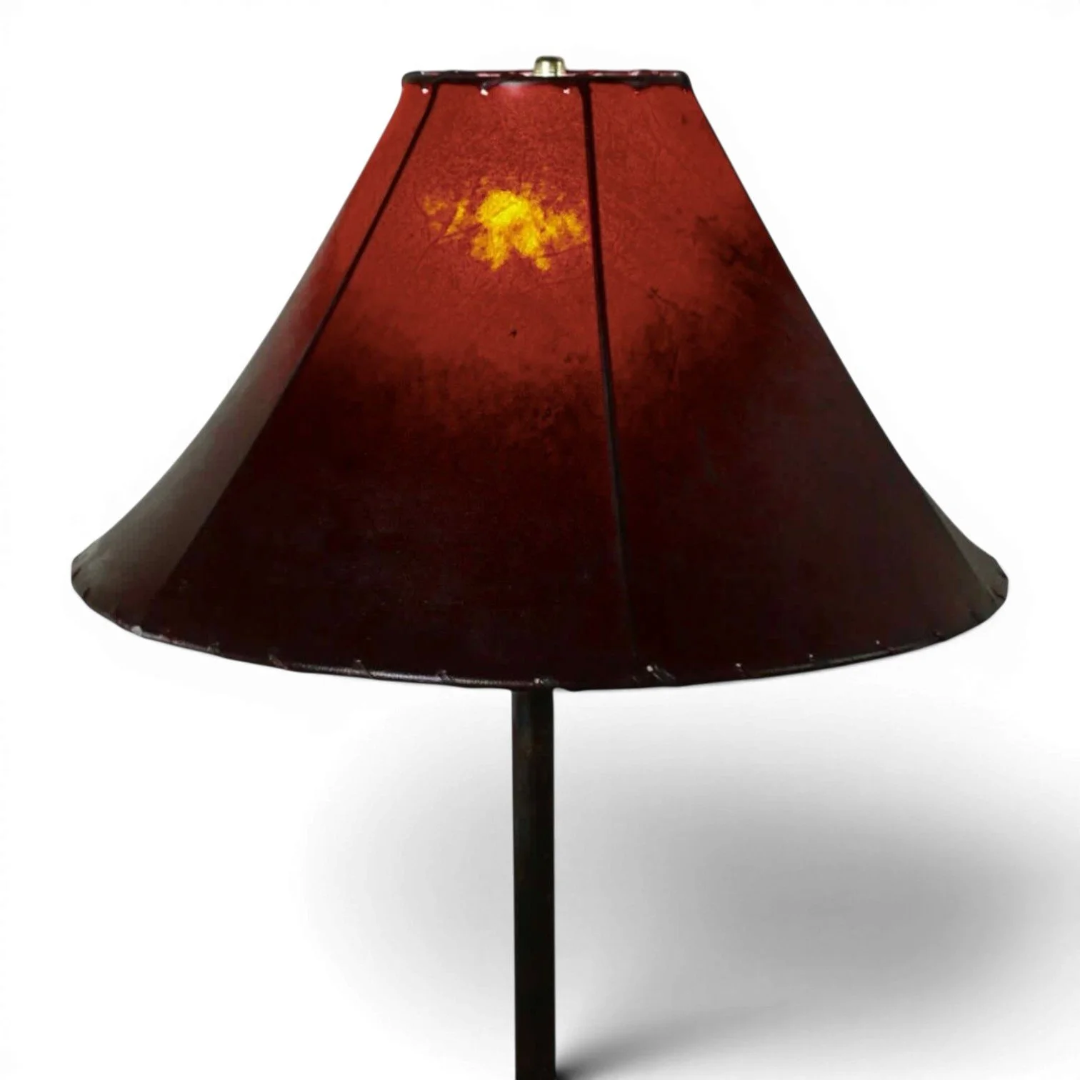 Premium Handcrafted Mexican rawhide lampshade with natural leather finish for rustic and Southwestern lighting - Brown