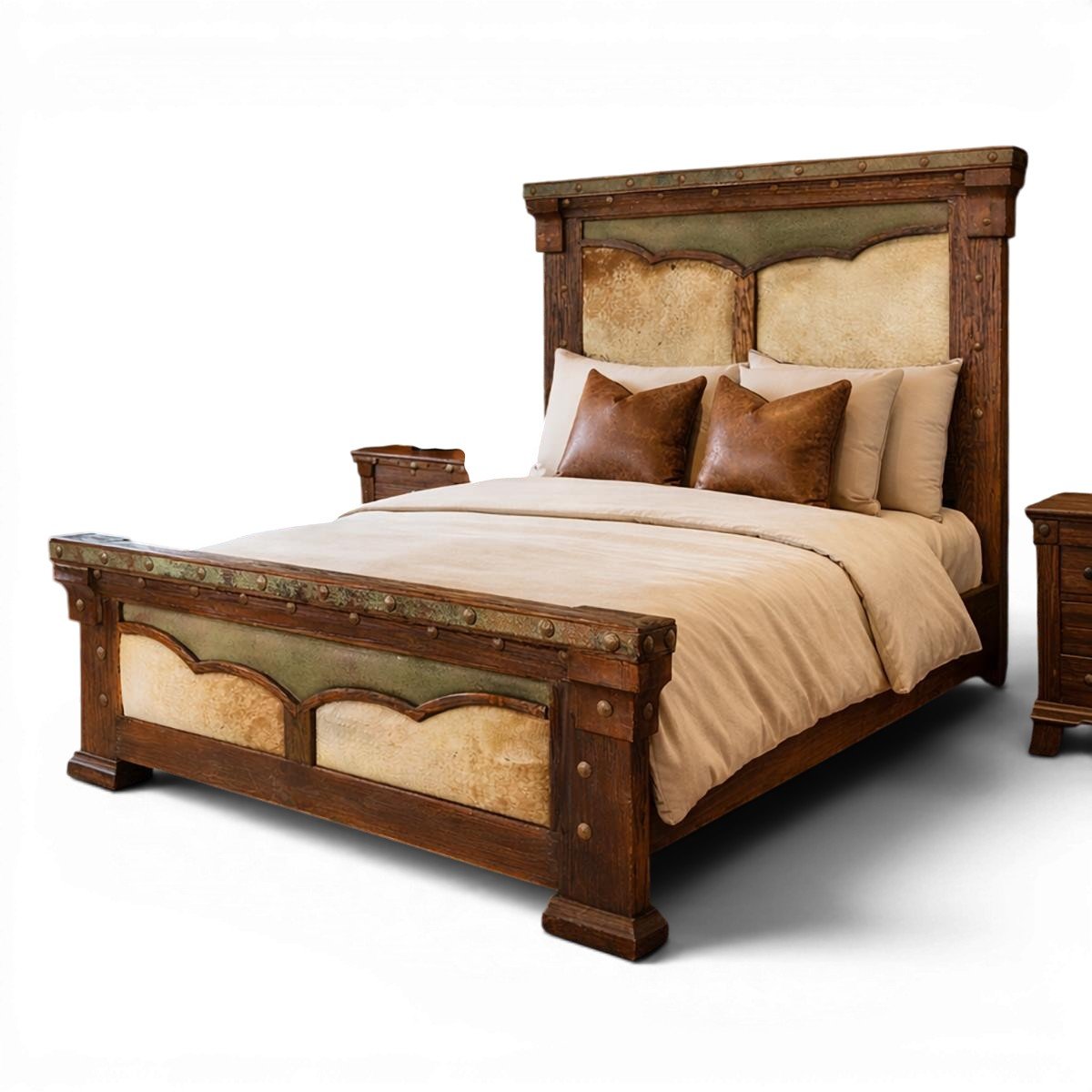 White Sands Copper & Cowhide Bed