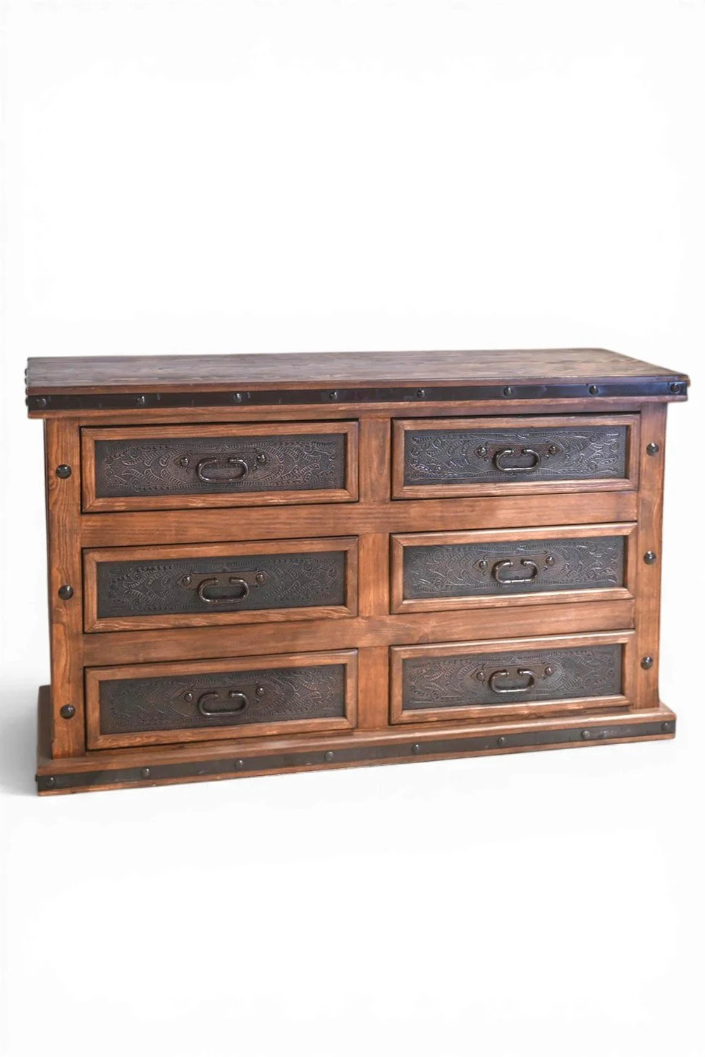Hacienda Elegante Tooled Leather Dresser