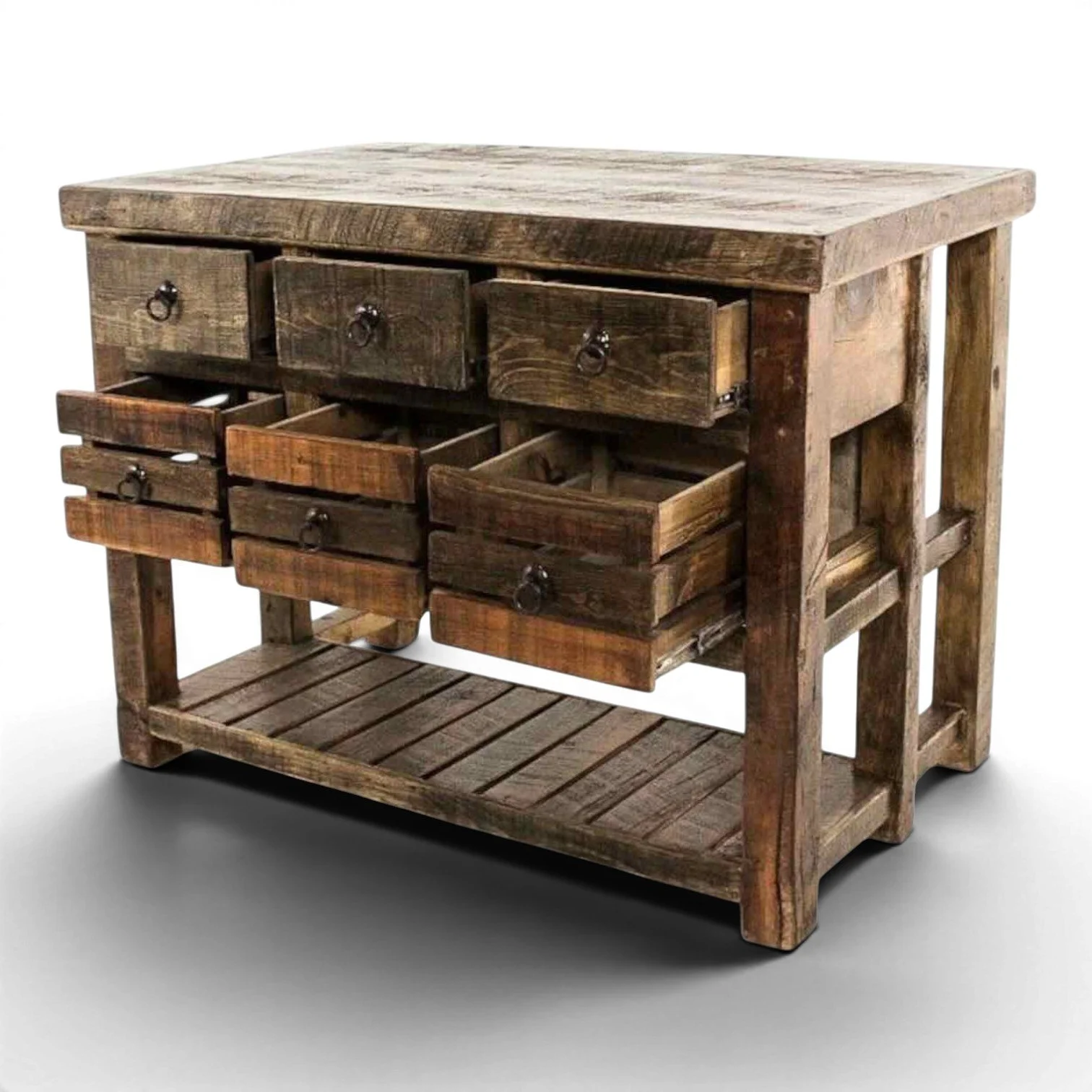 Bring rustic warmth and artisan craftsmanship to your kitchen with the Big Tex Kitchen Island. Handmade in Mexico
