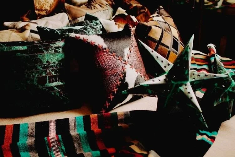 Tooled Leather &amp; Cowhide Pillows from Brazil – Western Style with Authentic Character