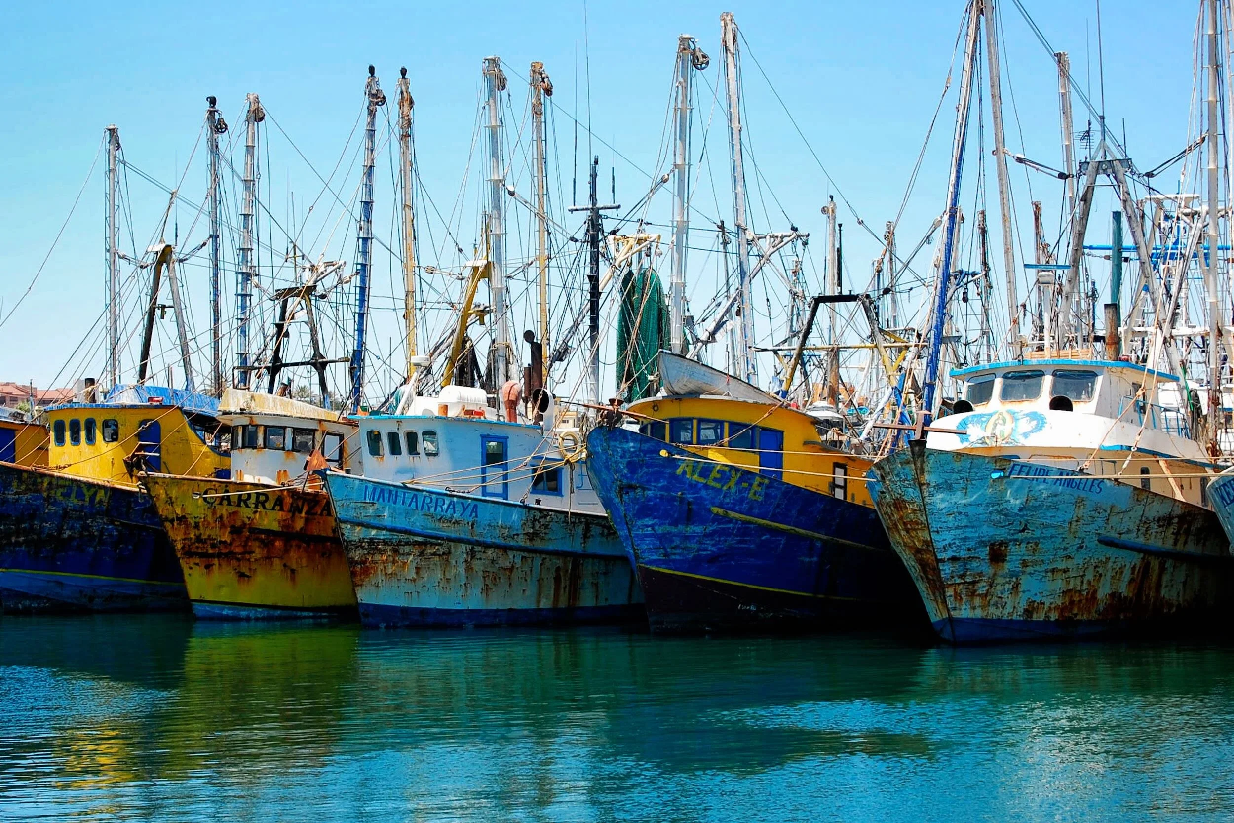 Old shrimp boats in Puerto Peñasco, Mexico.