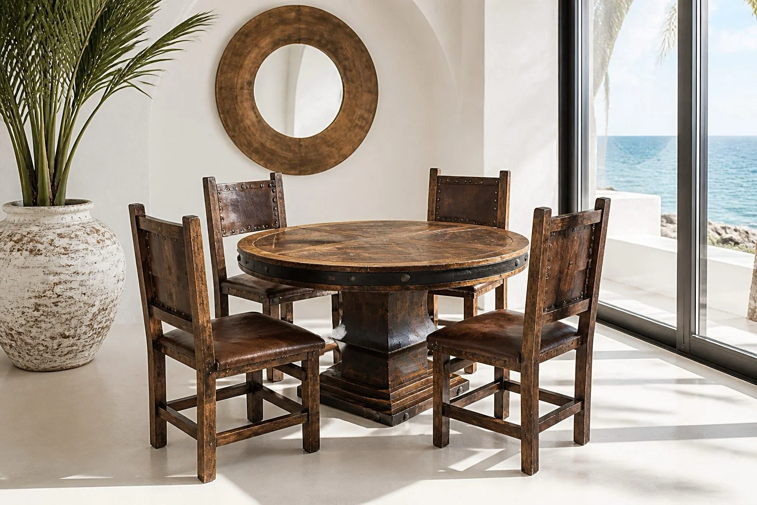 Hacienda Rustica Redonda Dining Table: Where Authentic Mexican Craftsmanship Meets Inspired Living