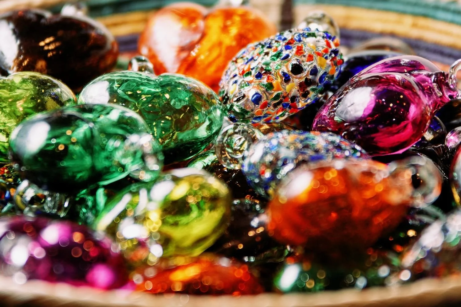 Handblown Glass Hearts from Mexico