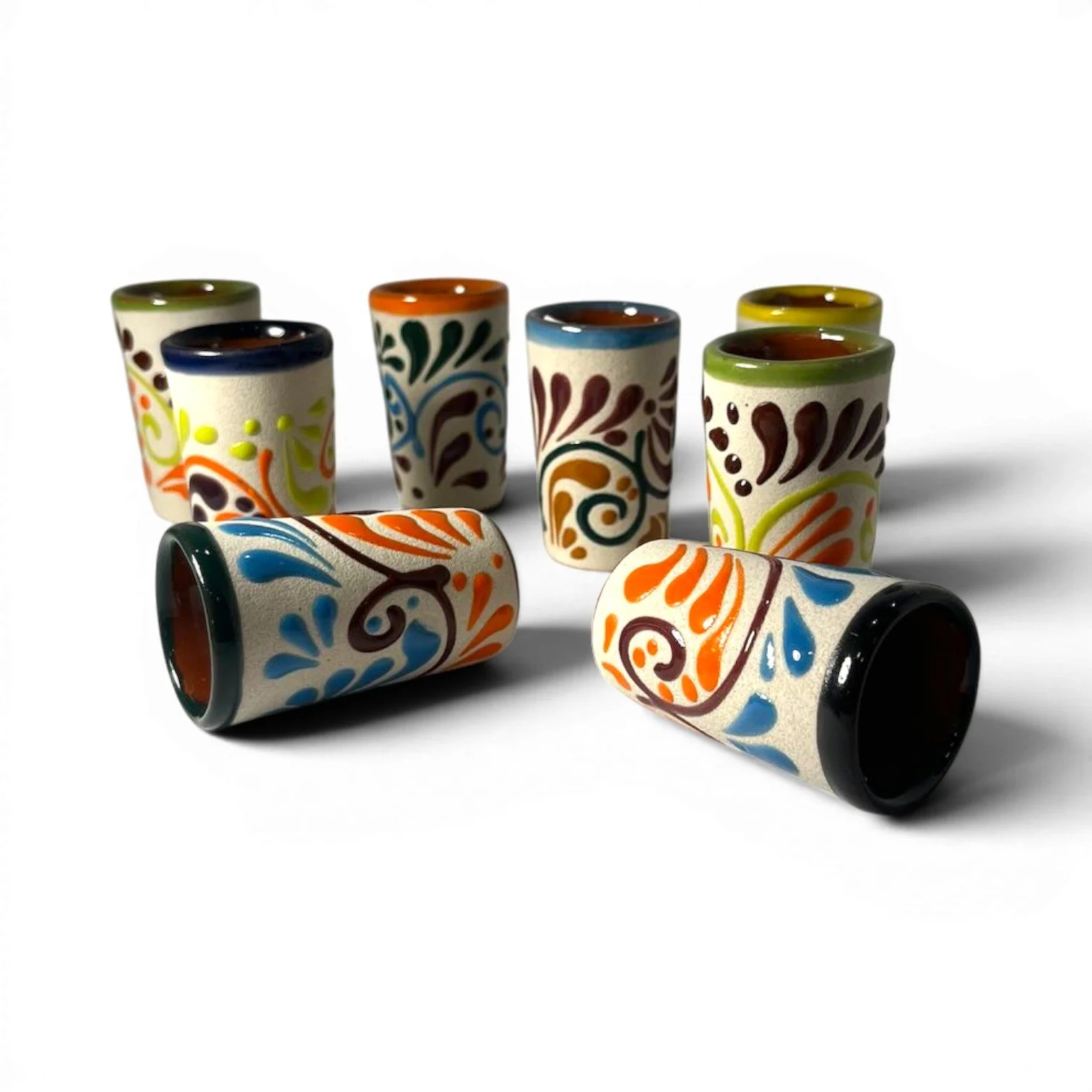 Stone Tequila Shot Cups | Handmade Mexican Talavera Shot Glass Set