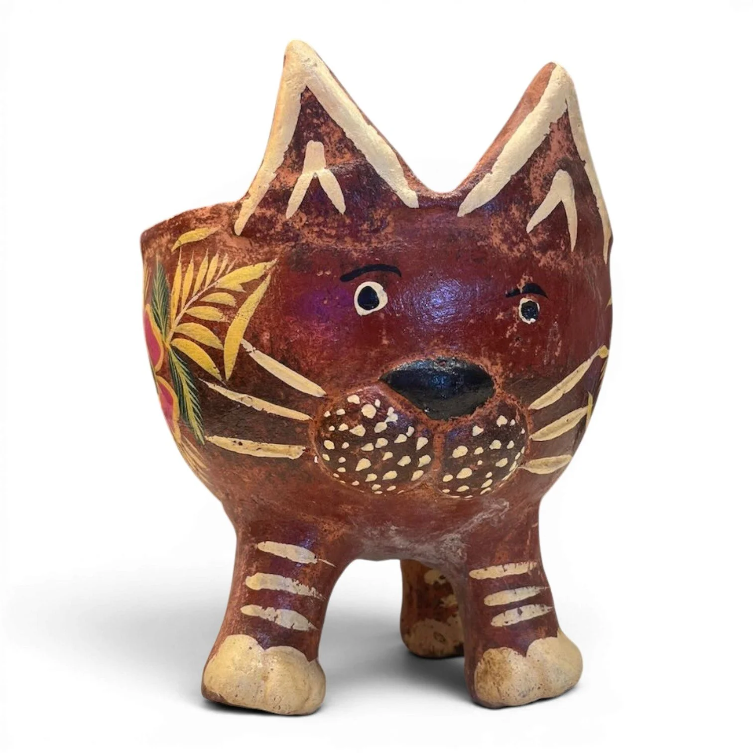 Clay Gato Planter | Handmade Mexican Cat Planter Pot