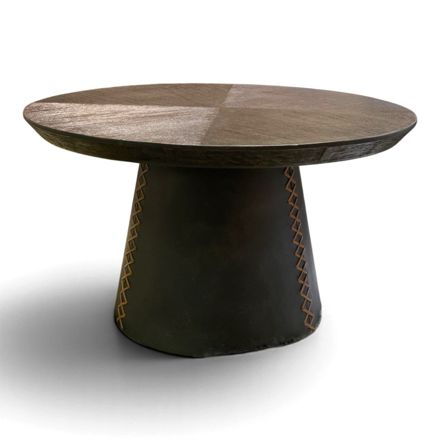 Danni Leather Coffee Table | Handmade Leather-Wrapped Coffee Table