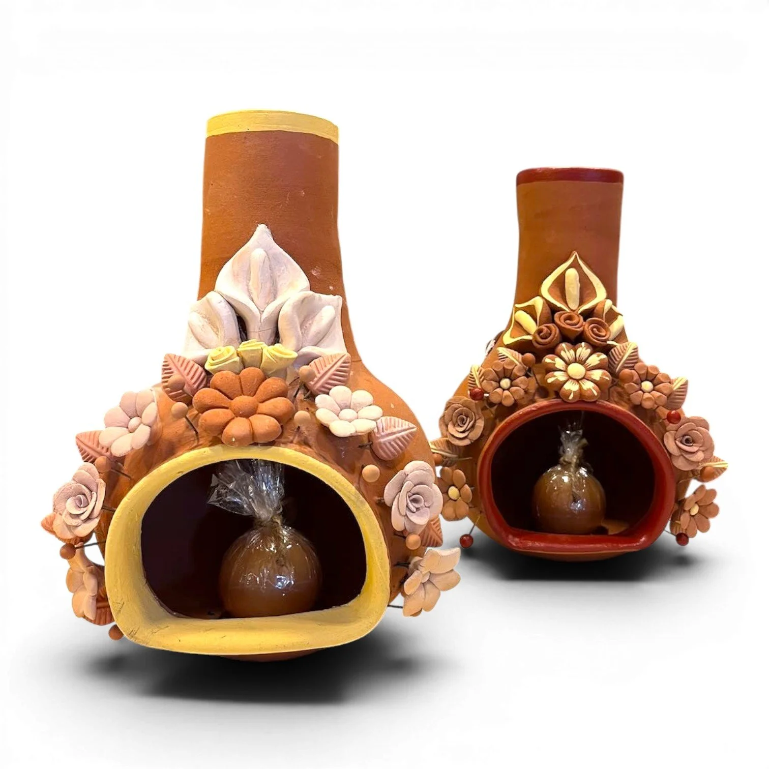 Clay Flower Chiminea