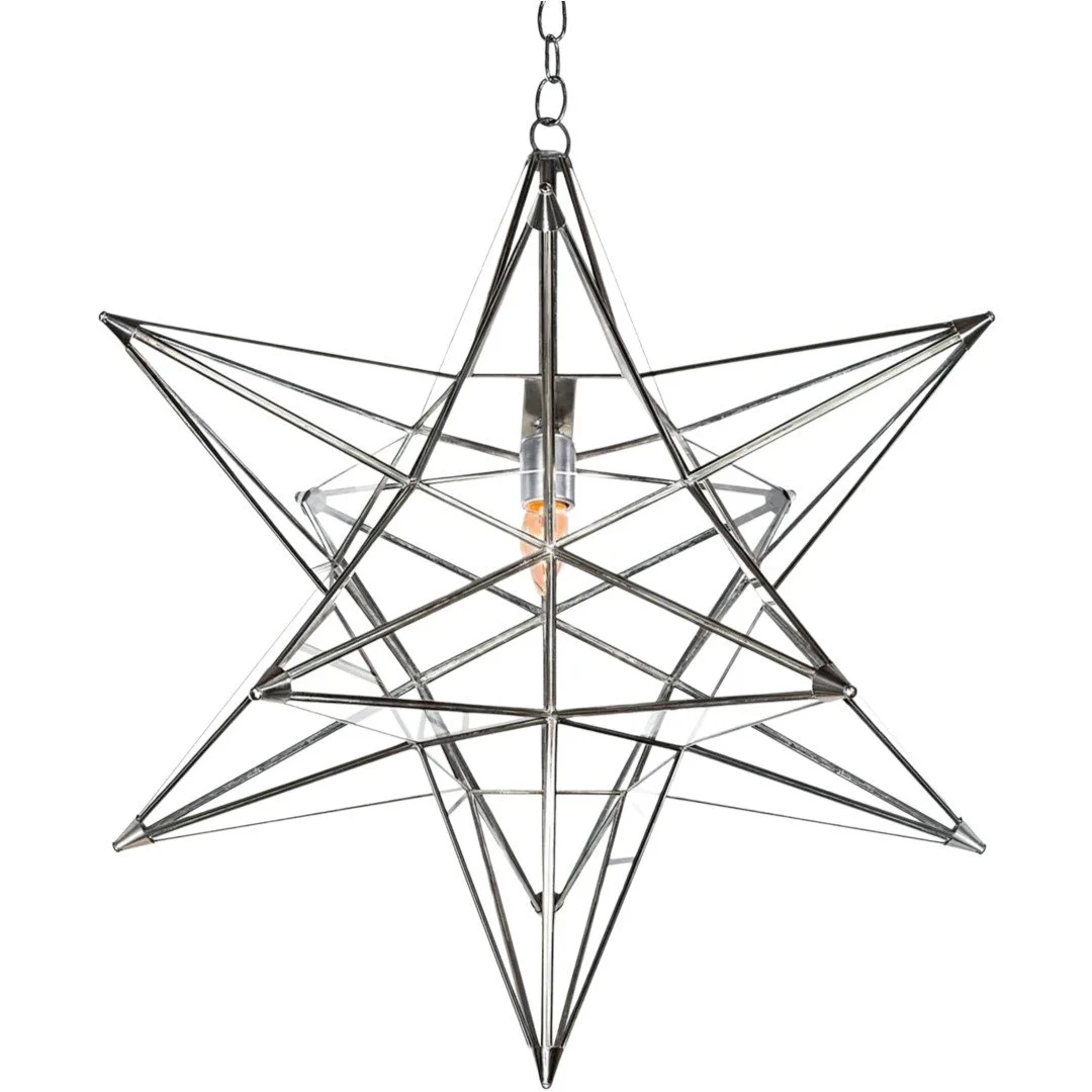 Silver Estrella Pendant | Handmade Artisan Star Chandelier