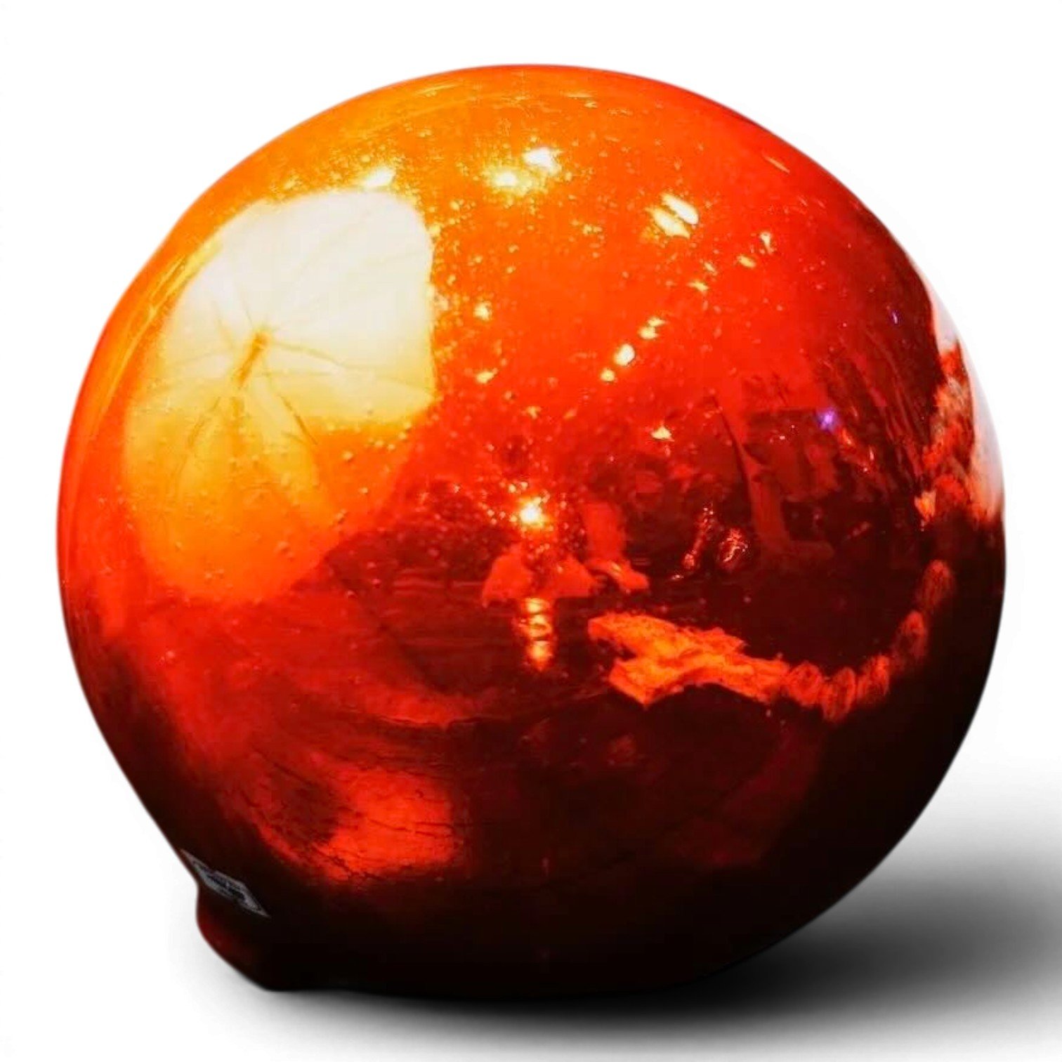 Handblown Mexican glass sphere decorative accent with glossy finish