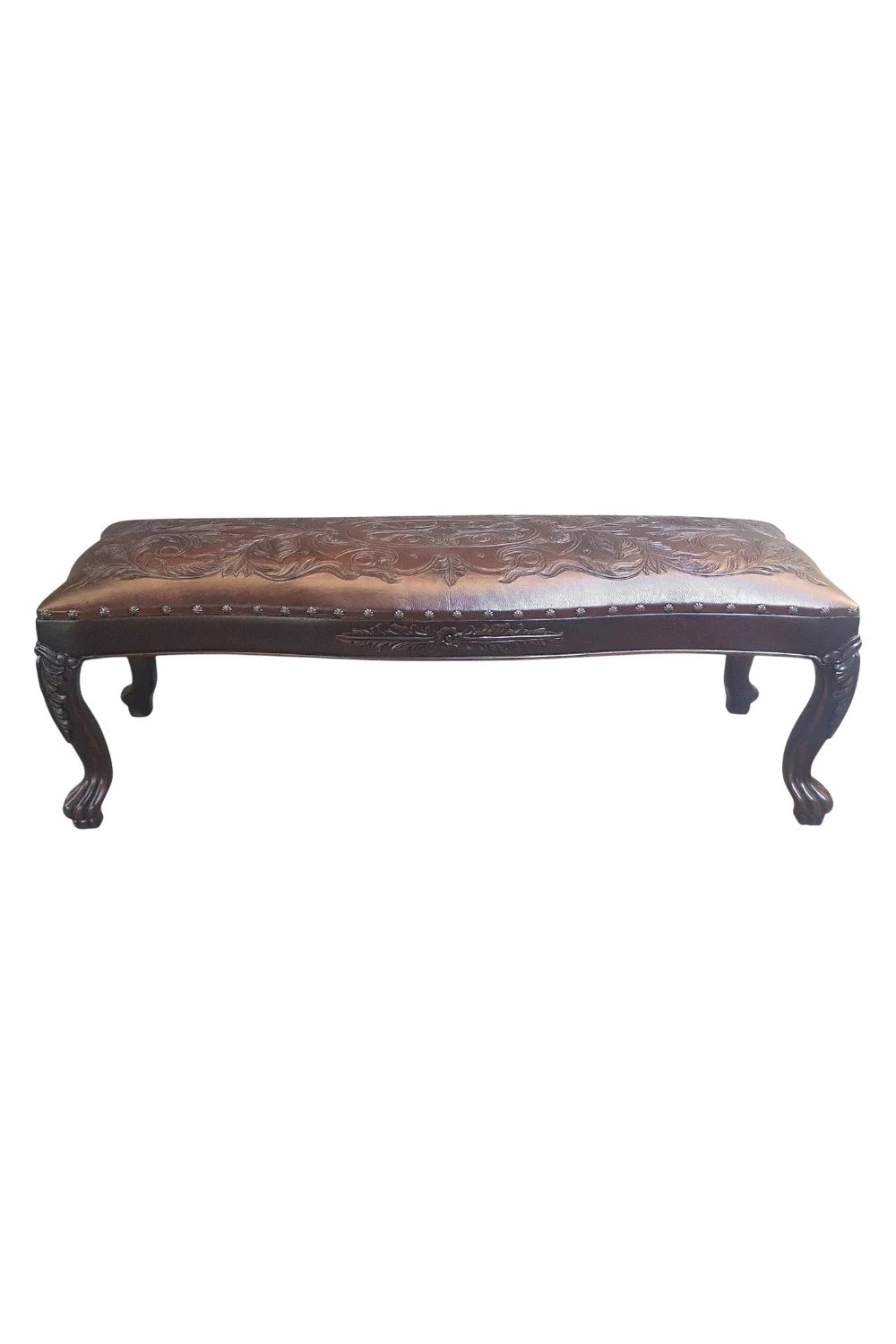 Kiatari Tooled Leather Bench