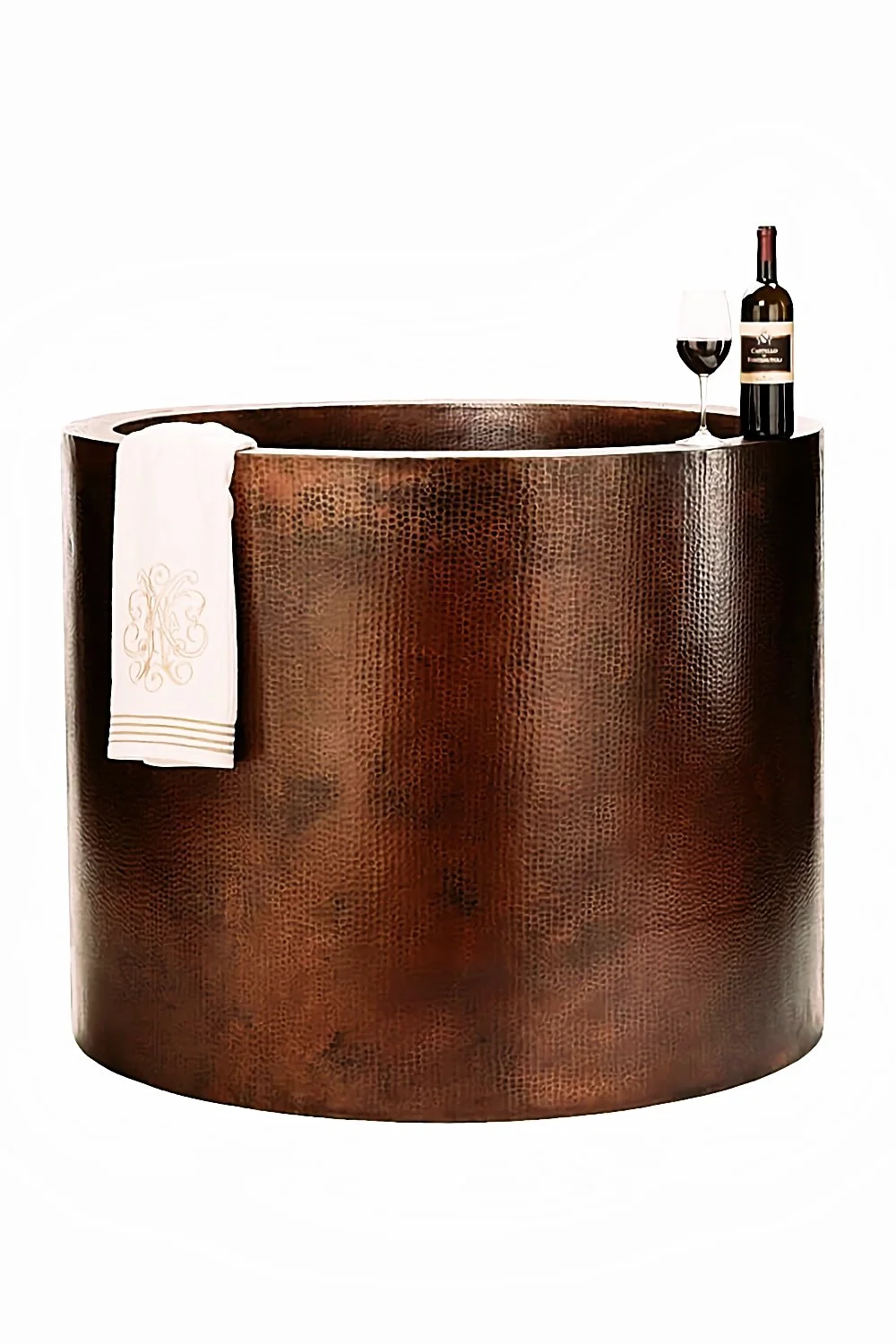 Hacienda 45" Hammered Copper Japanese Style Soaker Bathtub