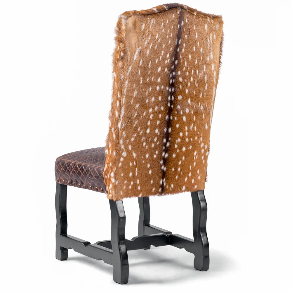San Antonio Western leather dining chair with genuine artisan leather upholstery and solid hardwood frame.