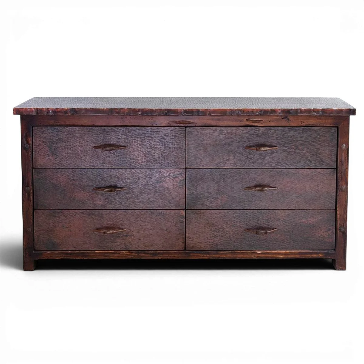 Cheyenne Cobre Live Edge Dresser | Handmade Copper & Reclaimed Wood Dresser