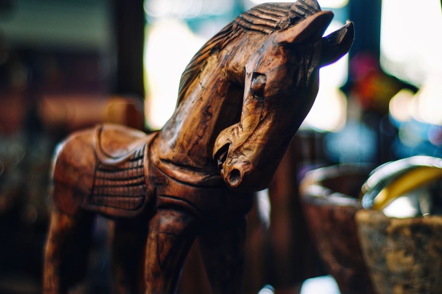 Hand Carved Wooded Horse from Mexico