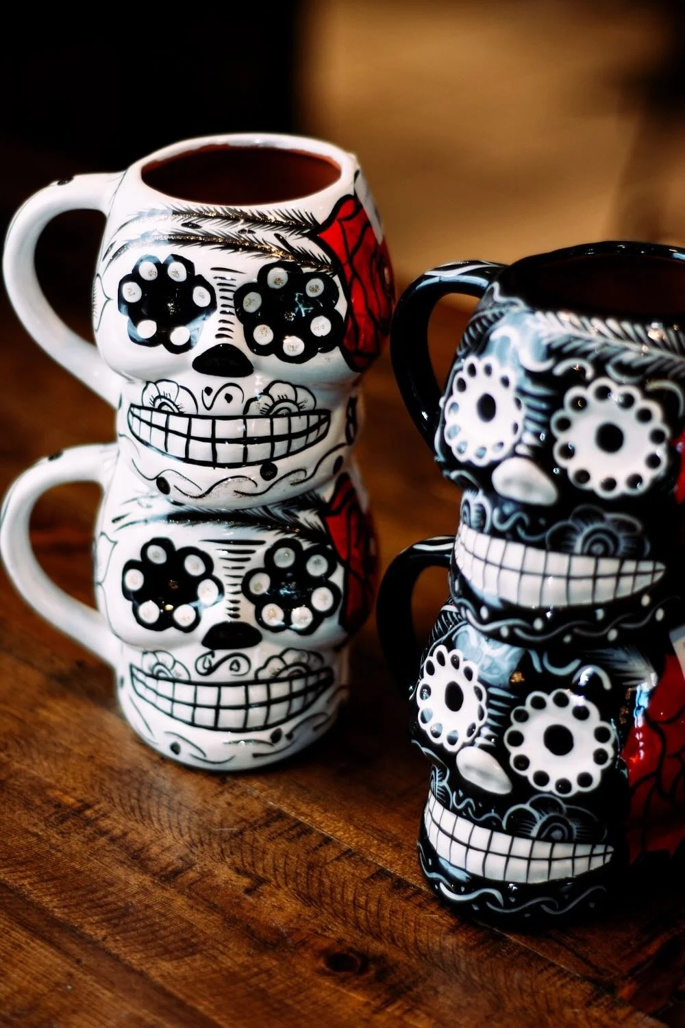 Handmade Catrina Skull Coffee Mugs from Mexico