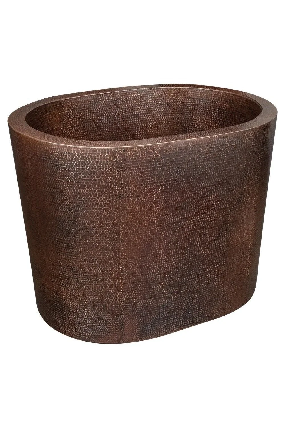 Hacienda 48" Hammered Copper Oval Japanese Soaking Tub